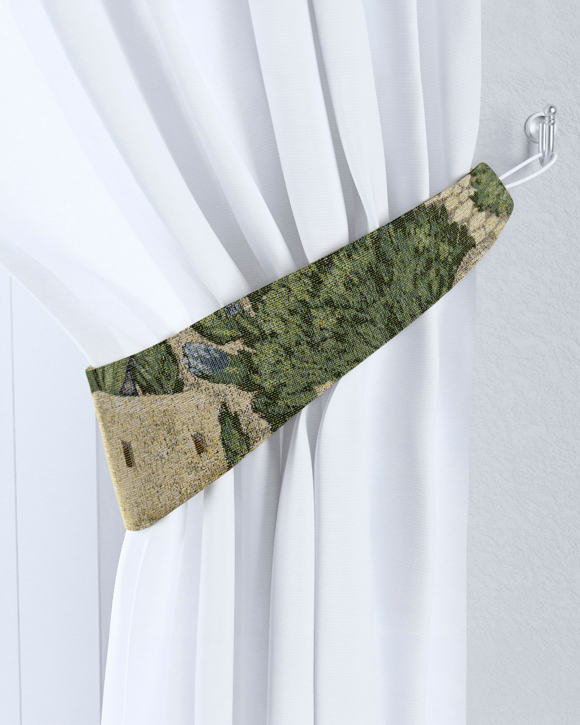 Jarretière Victoria couleur beige tissu tresse, à motifs