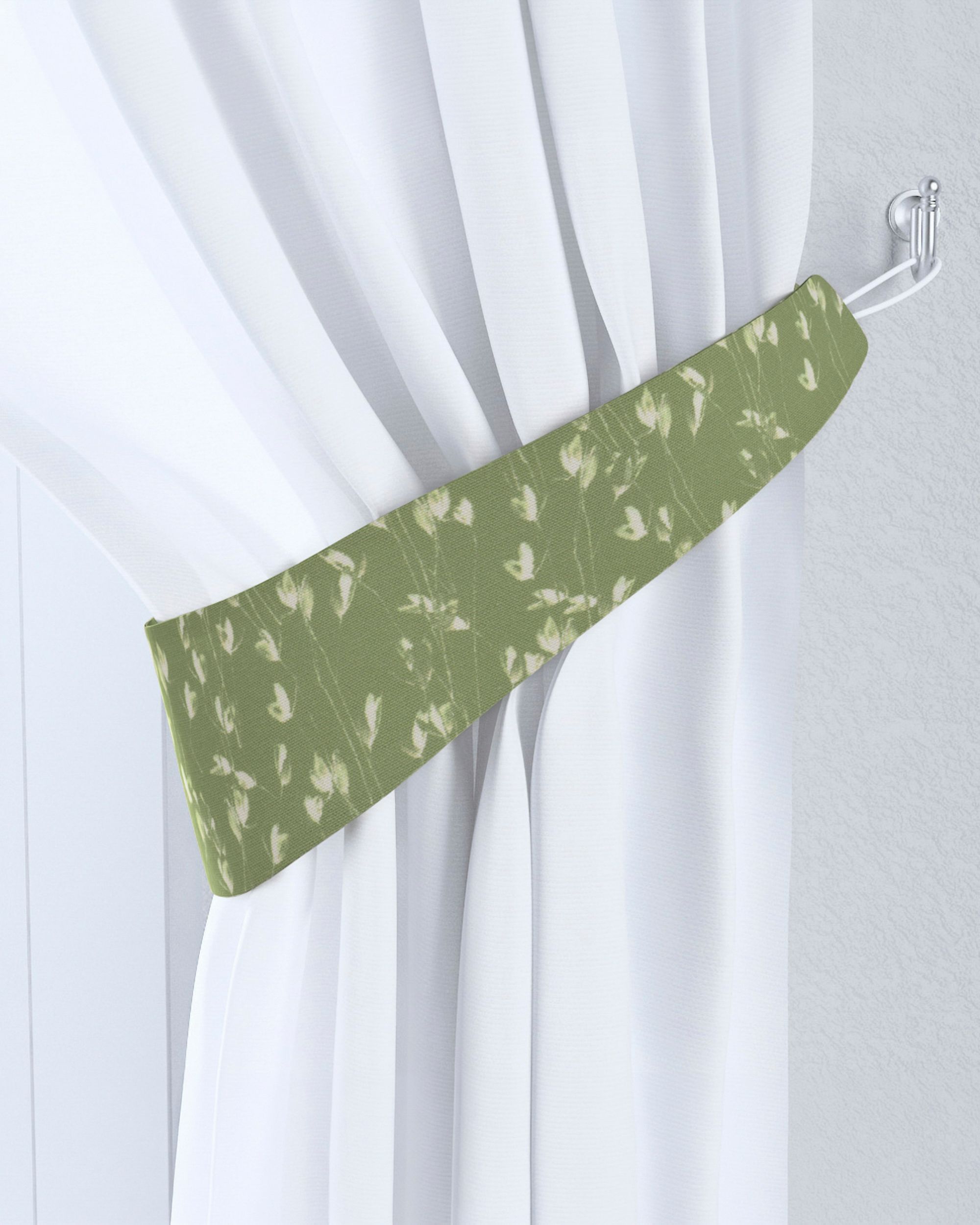Jarretière Victoria couleur vert tissu à motifs