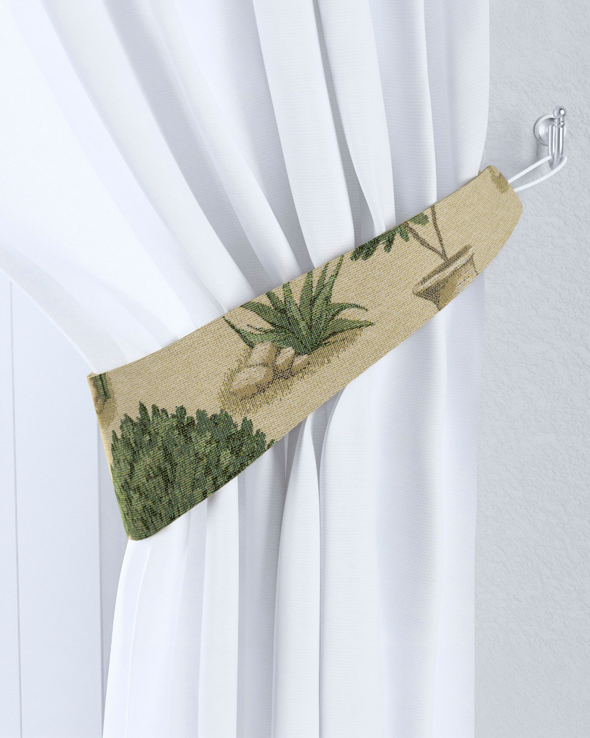Jarretière Victoria couleur beige tissu tresse, à motifs