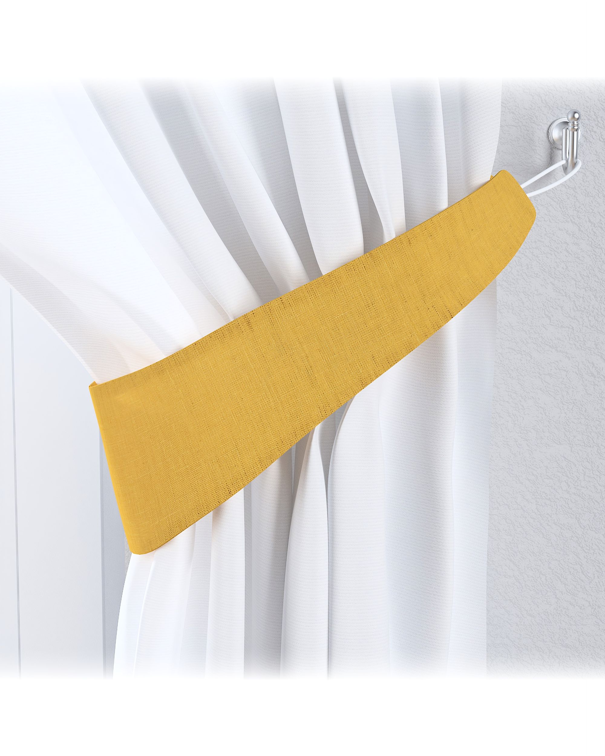 Jarretière Victoria couleur jaune tissu semi-transparent, tresse