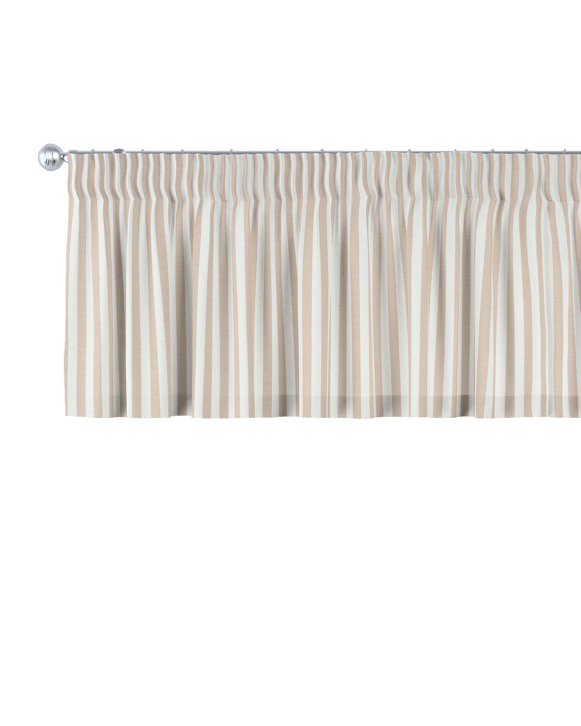 Cantonnière avec le ruban fronceur couleur beige tissu à motifs