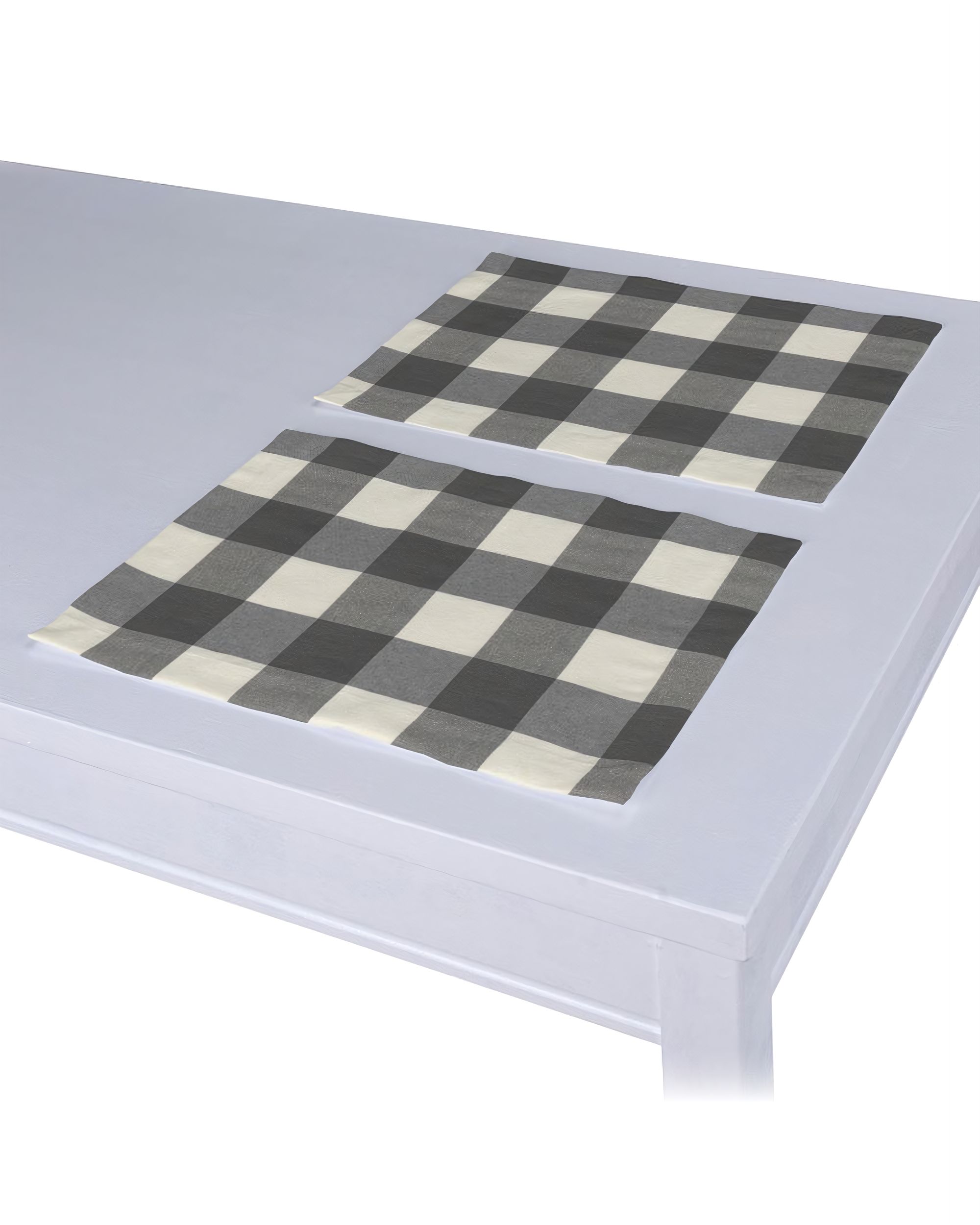 Set de table 2 pcs couleur gris tissu à motifs
