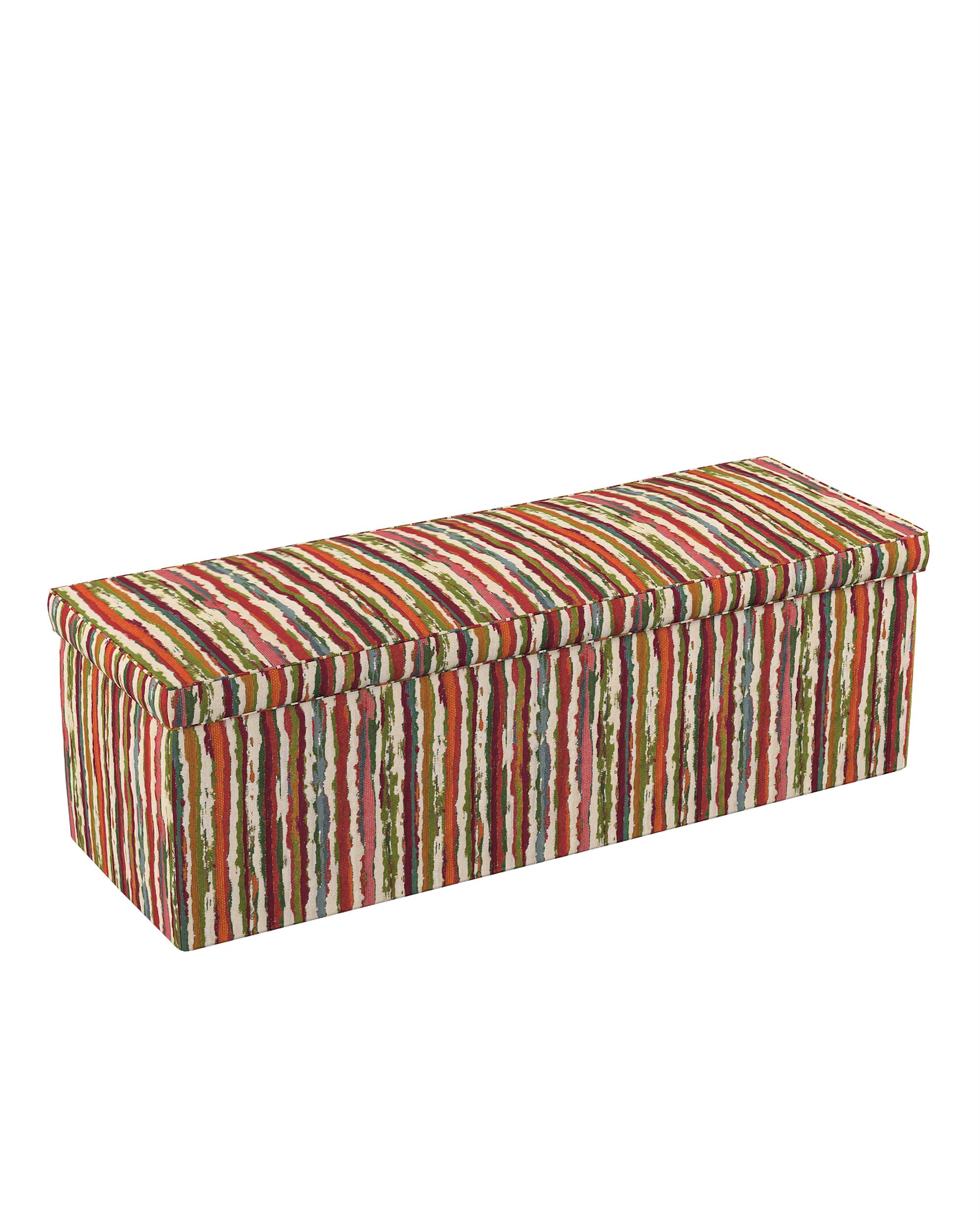 Coffre tapissé couleur multicolore tissu tresse, à motifs (hover)