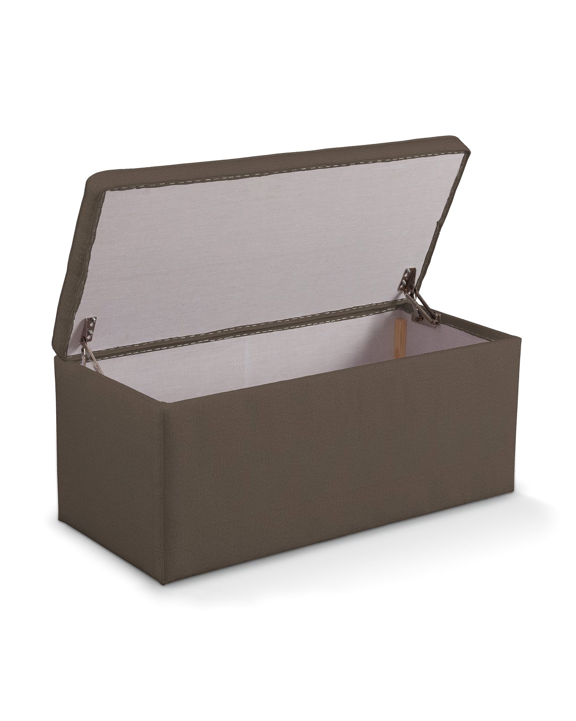 Coffre tapissé couleur marron tissu tresse (hover)