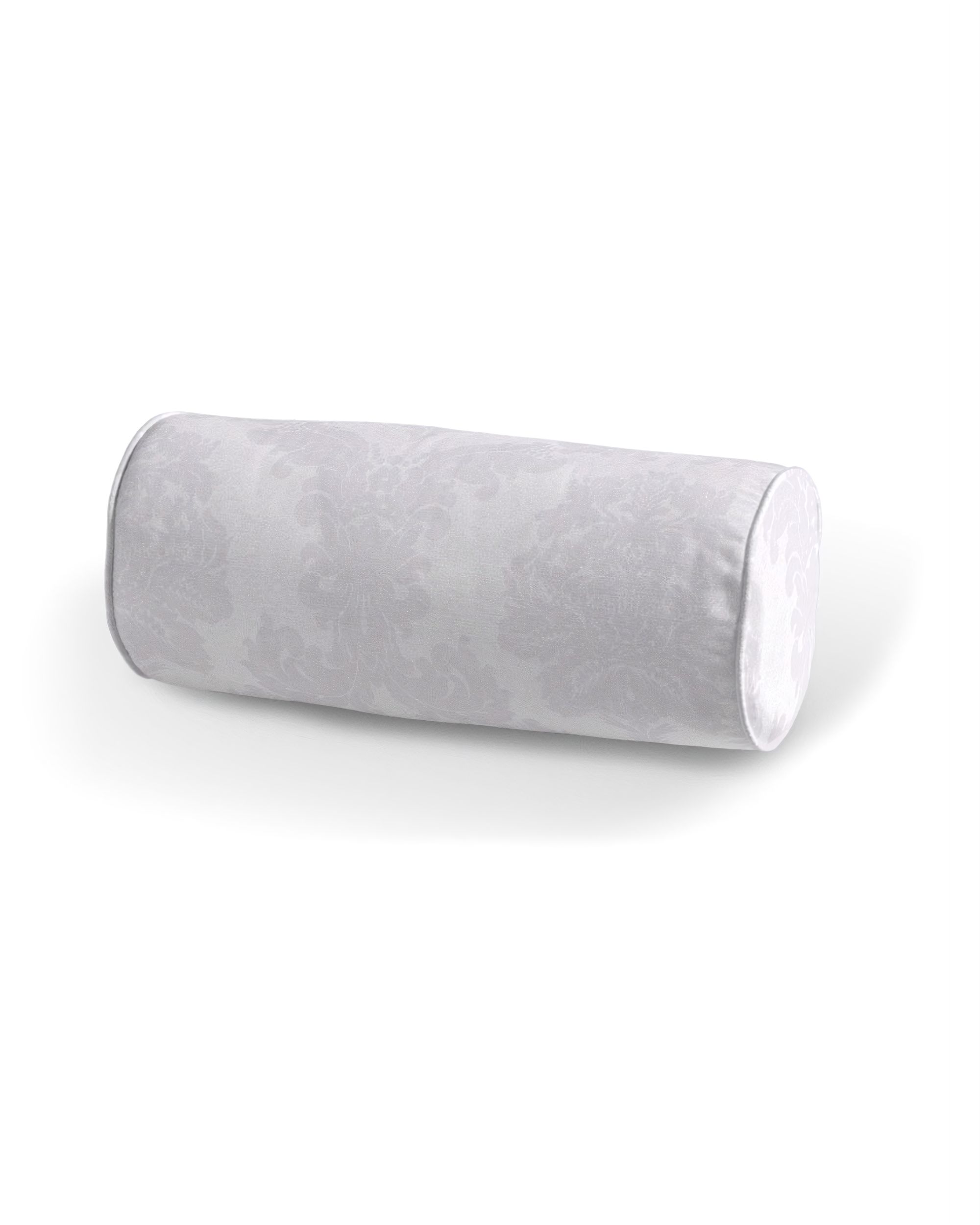 Coussin traversin simple couleur blanc tissu brillant, tresse, à motifs