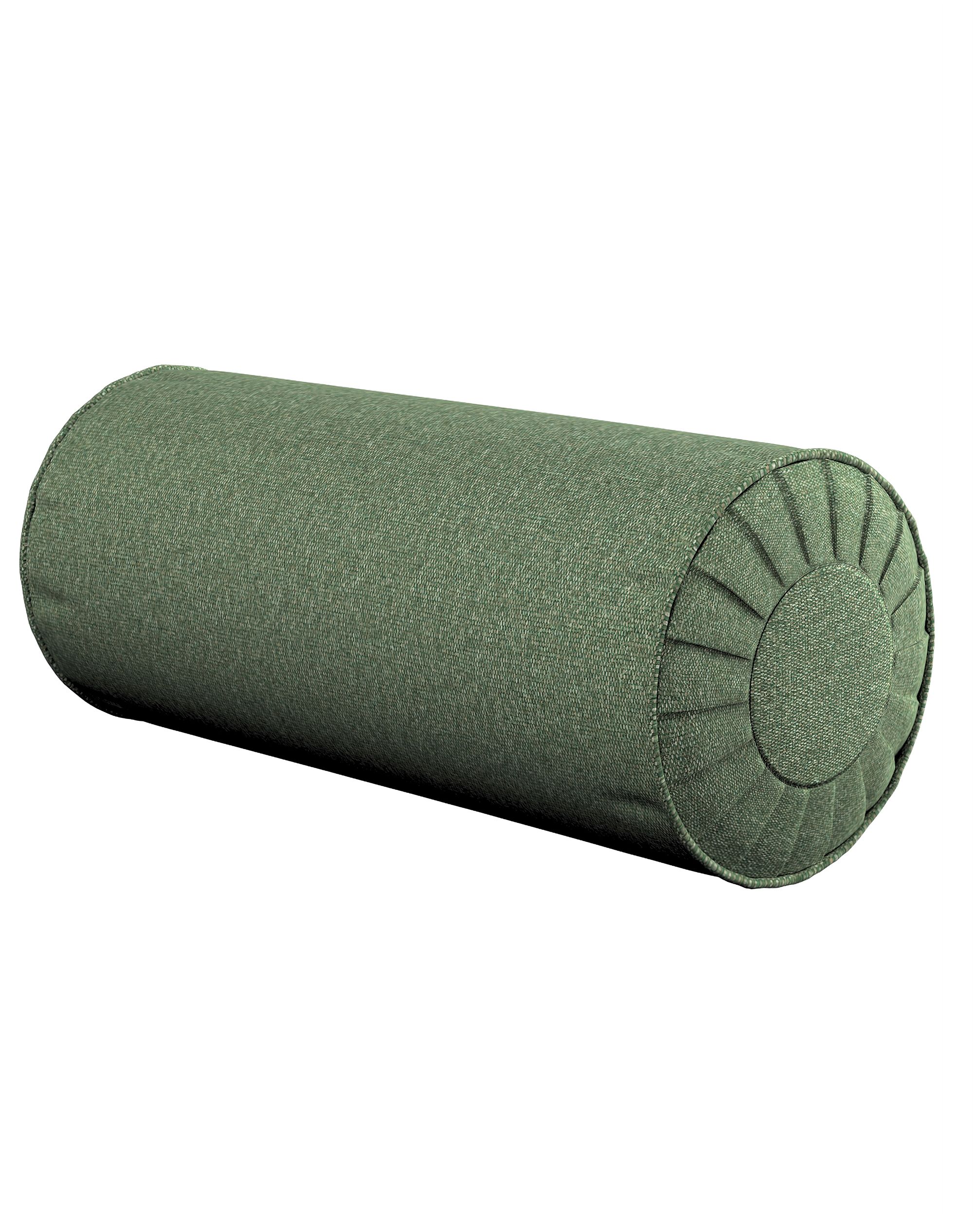 Coussin traversin avec plis couleur vert tissu tresse