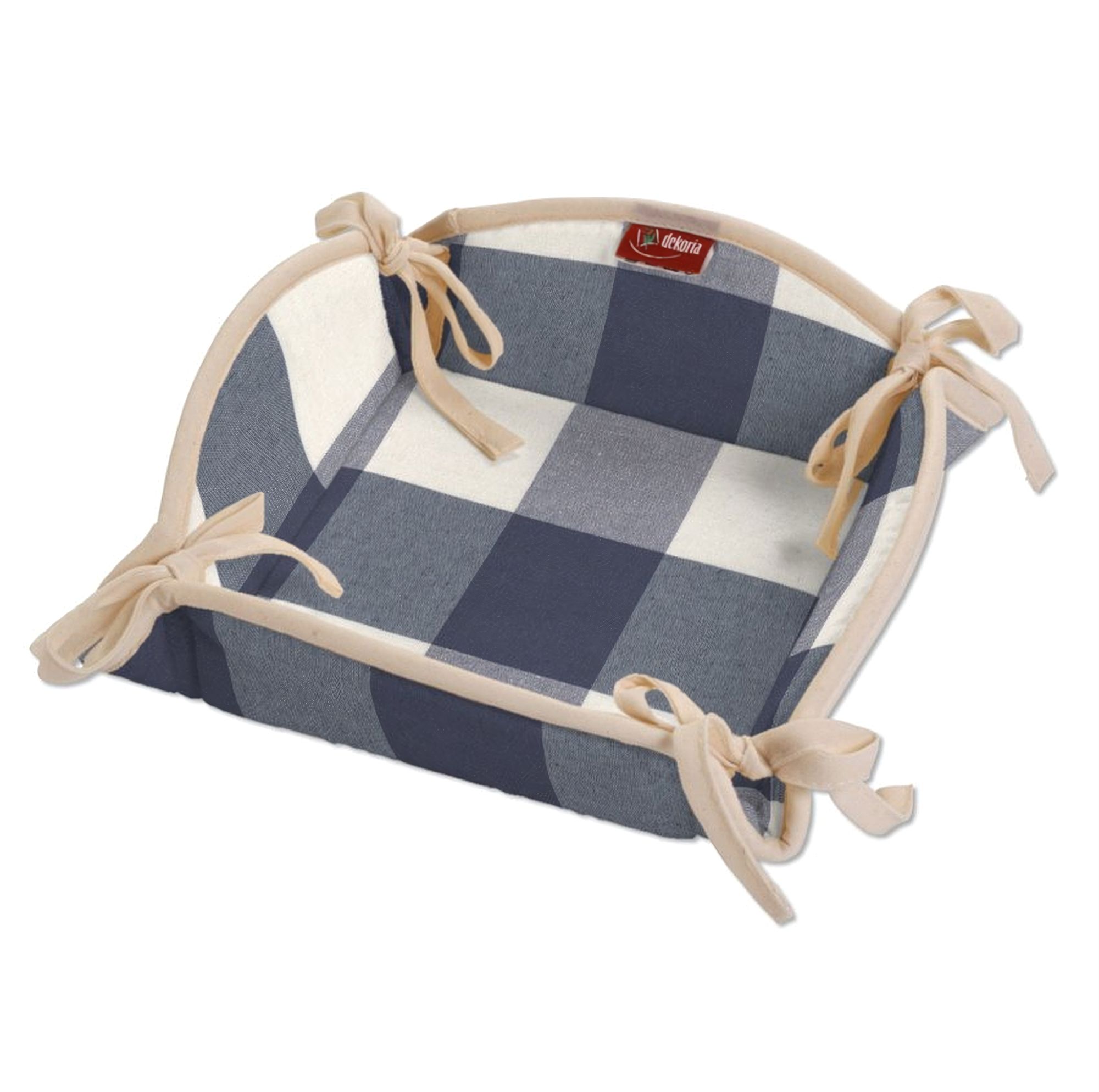 Panier textile couleur bleu marine tissu à motifs