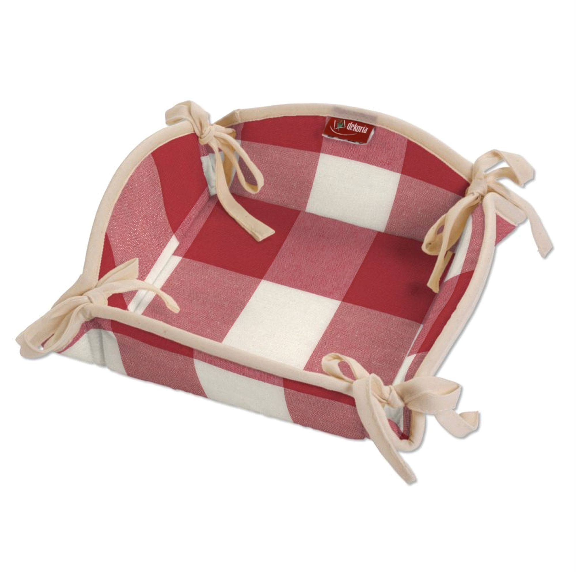 Panier textile couleur rouge tissu à motifs
