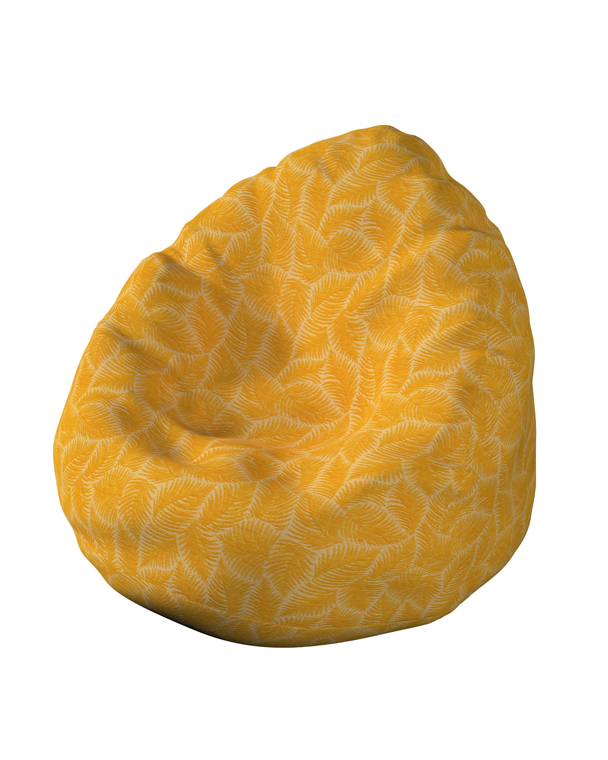 Housse de pouf poire couleur jaune tissu tresse, à motifs