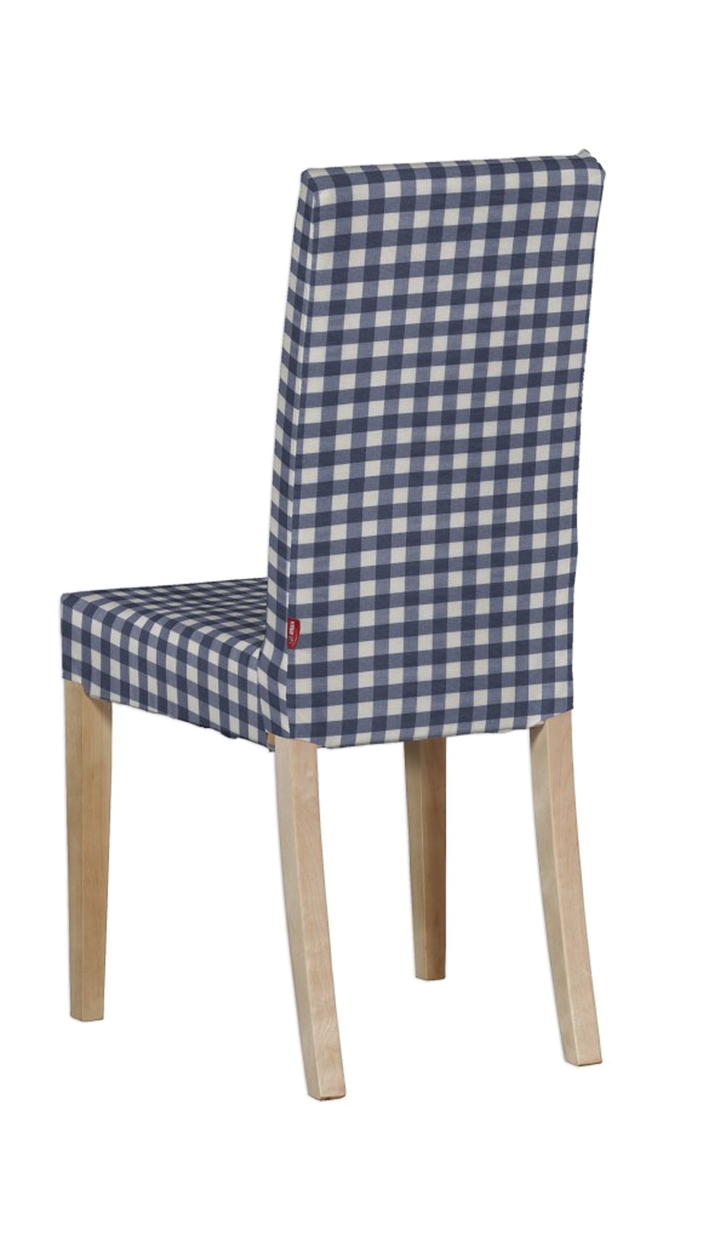 Housse pour chaise Harry, courte couleur bleu marine tissu à motifs
