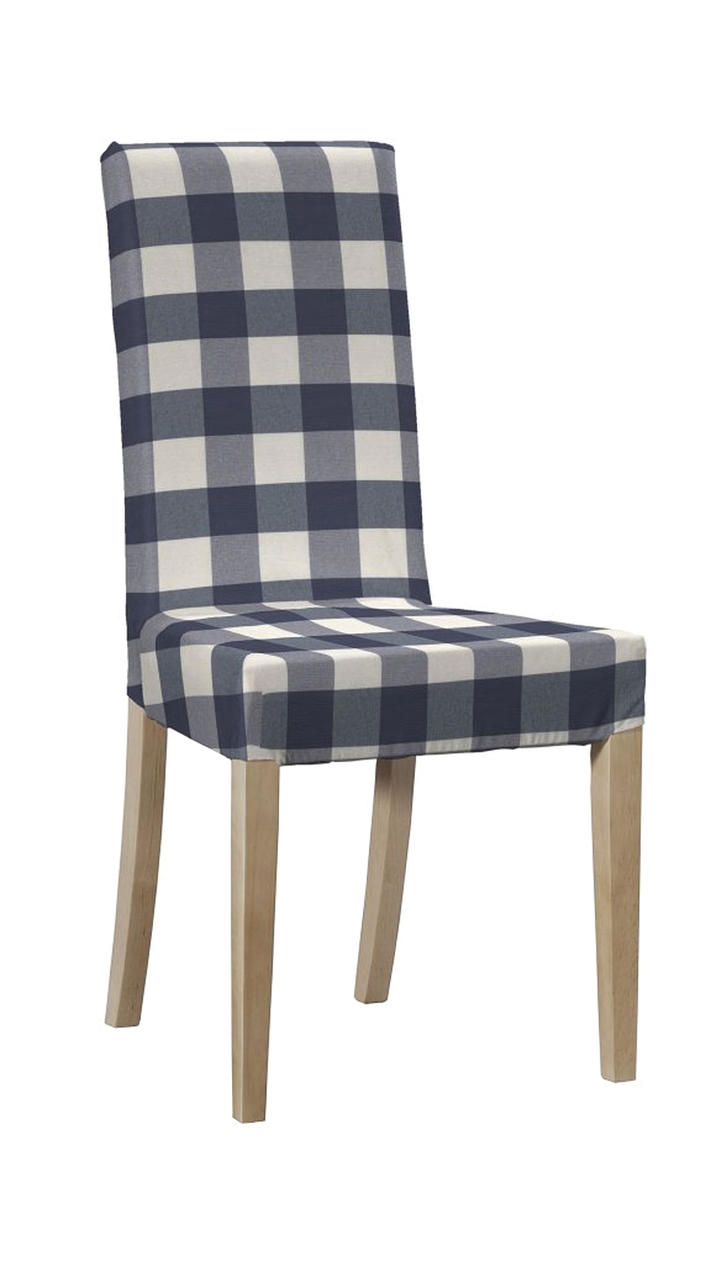 Housse pour chaise Harry, courte couleur bleu marine tissu à motifs (hover)