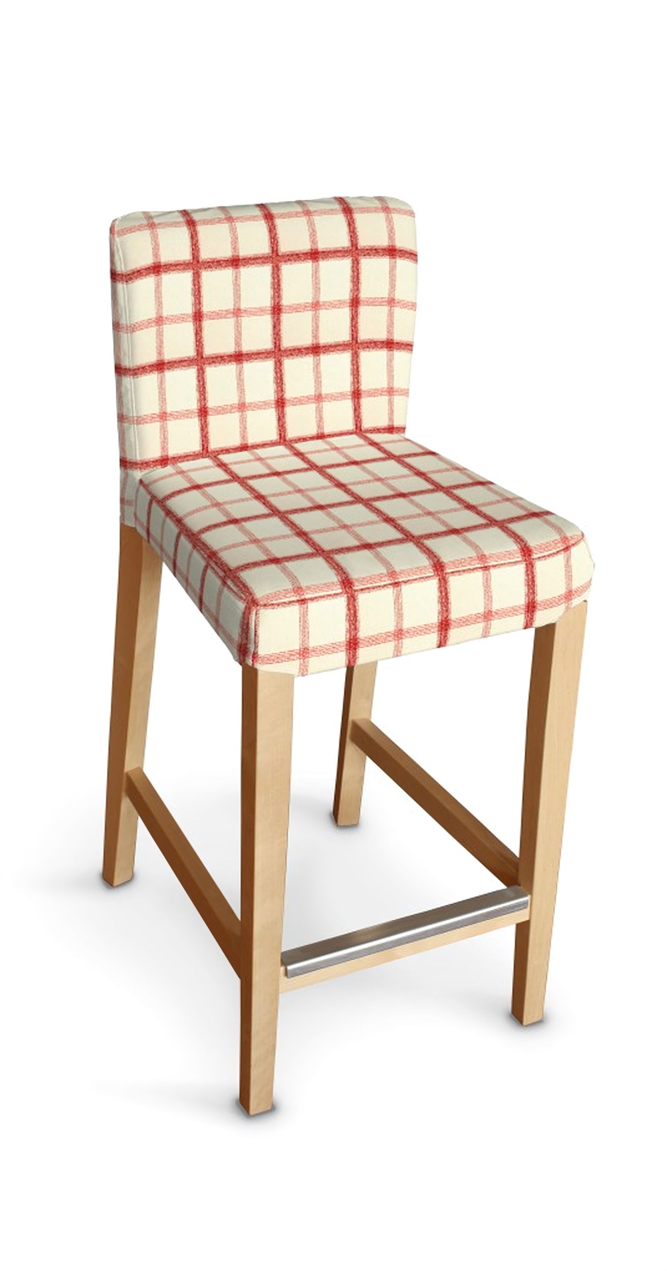 Housse pour chaise de bar Henriksdal, courte couleur rouge tissu à motifs