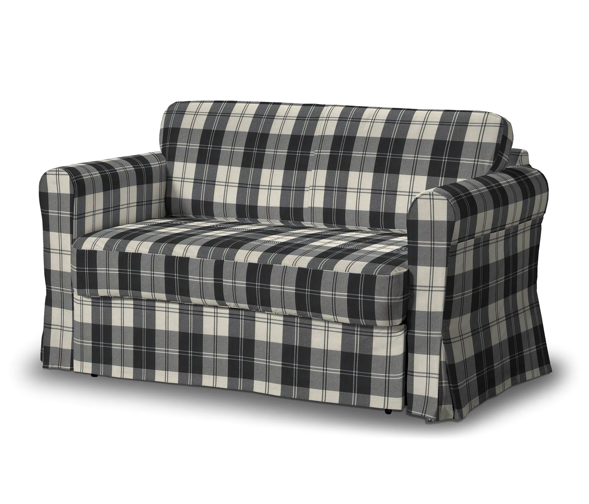 Housse canapé Hagalund couleur noir tissu tresse, à motifs