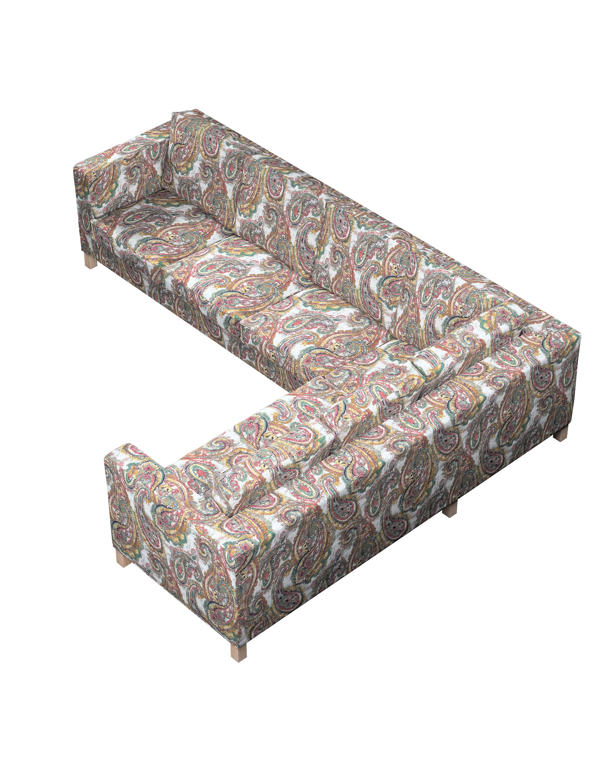 Housse canapé d'angle gauche Karlanda couleur multicolore tissu tresse, à motifs (hover)