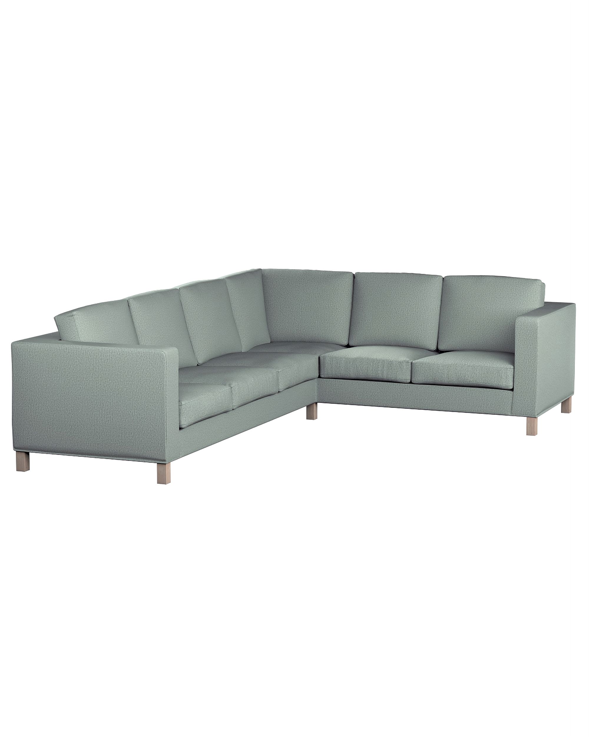 Housse canapé d'angle gauche Karlanda couleur vert tissu tresse