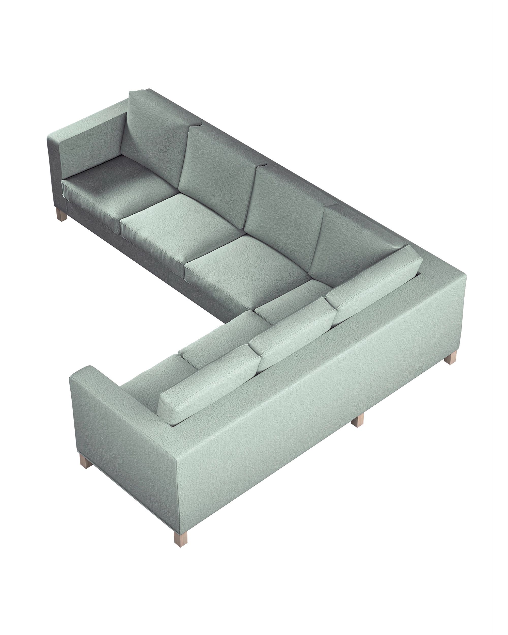 Housse canapé d'angle gauche Karlanda couleur vert tissu tresse (hover)