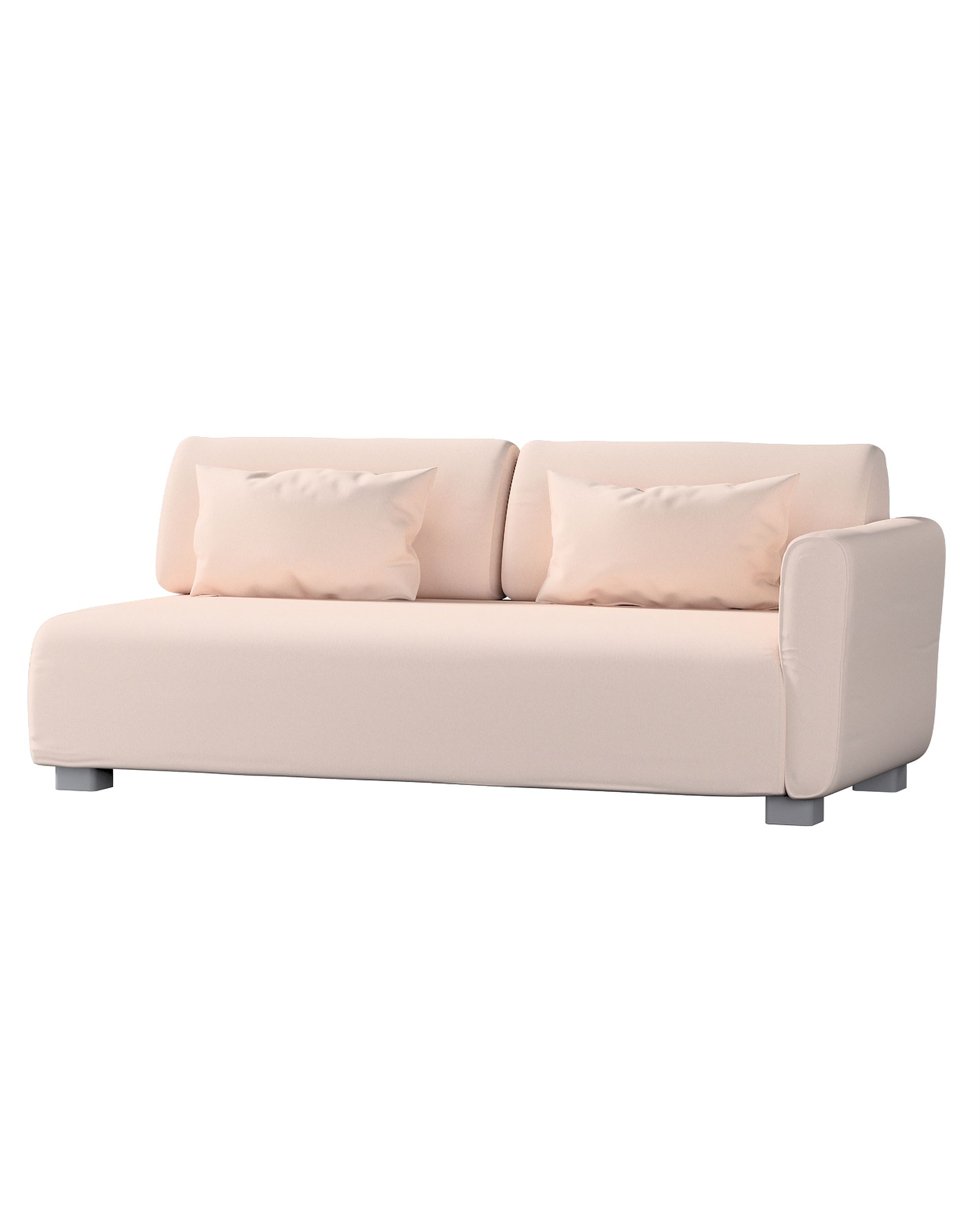 Housse canapé Mysinge, 2 pl., 1 accoudoir couleur rose tissu tresse