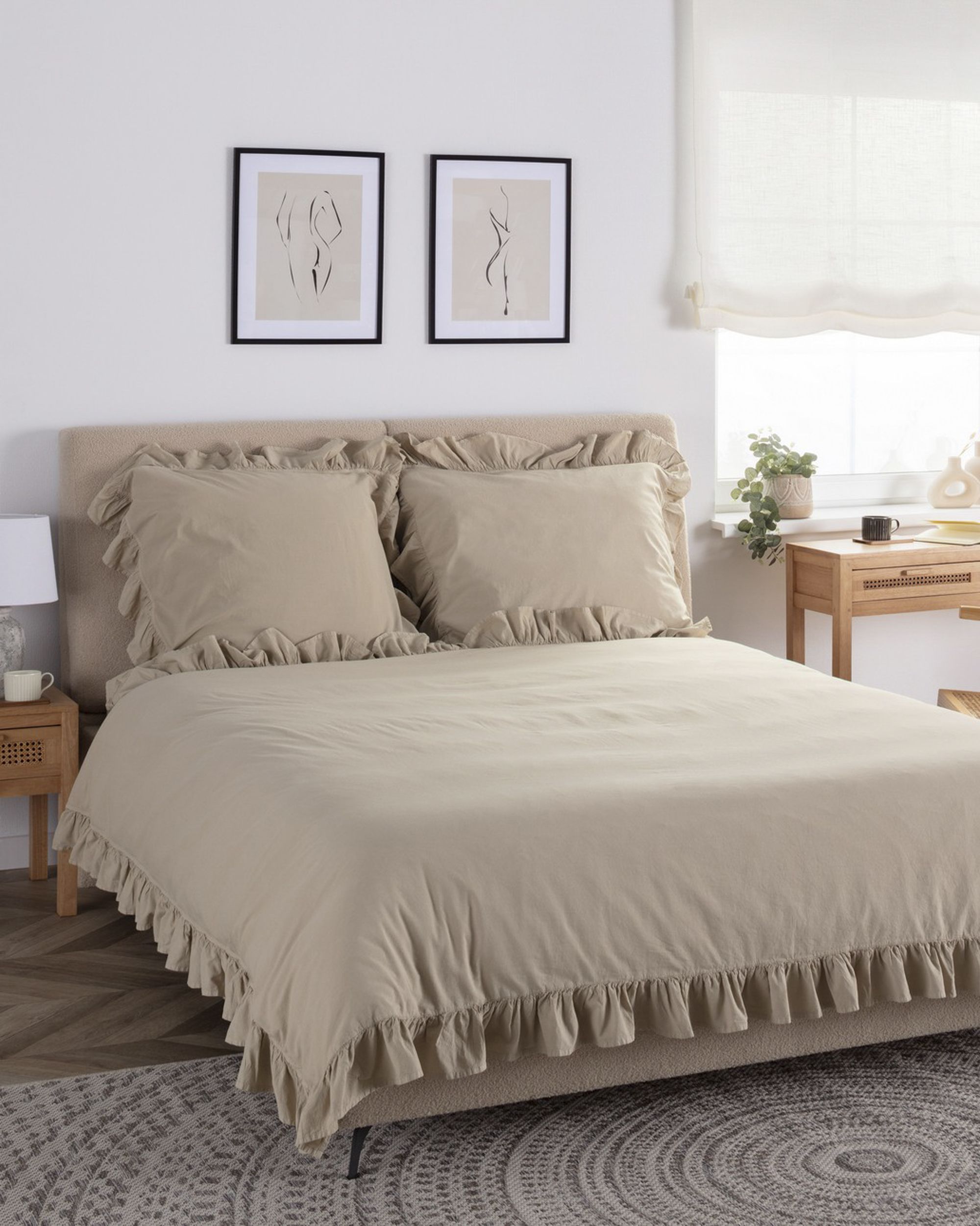 Parure de lit Cotton 200x220cm oxford tan