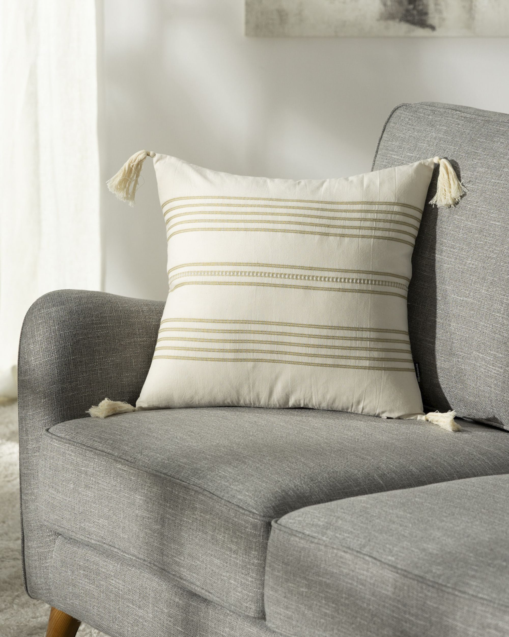 Linea Sand Tassel housse de coussin 45x45 cm (hover)