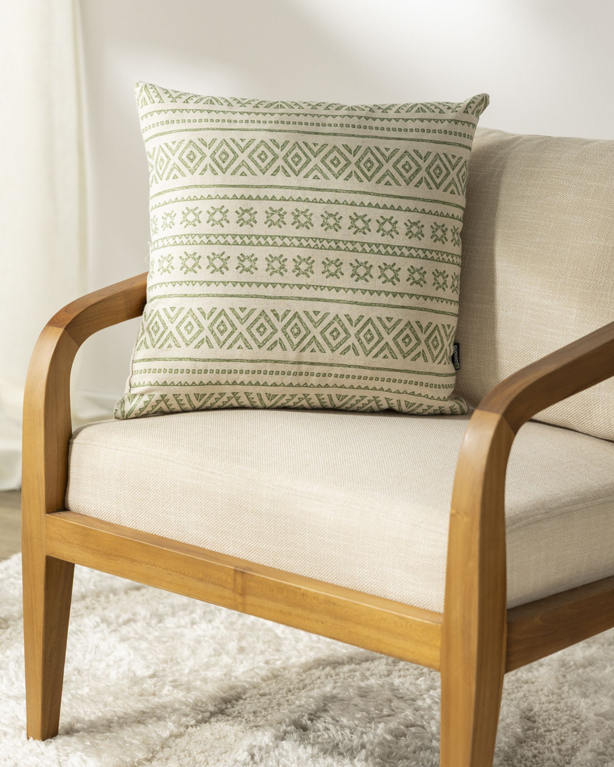 Housse de coussin Ethno Verde 45x45 cm (hover)
