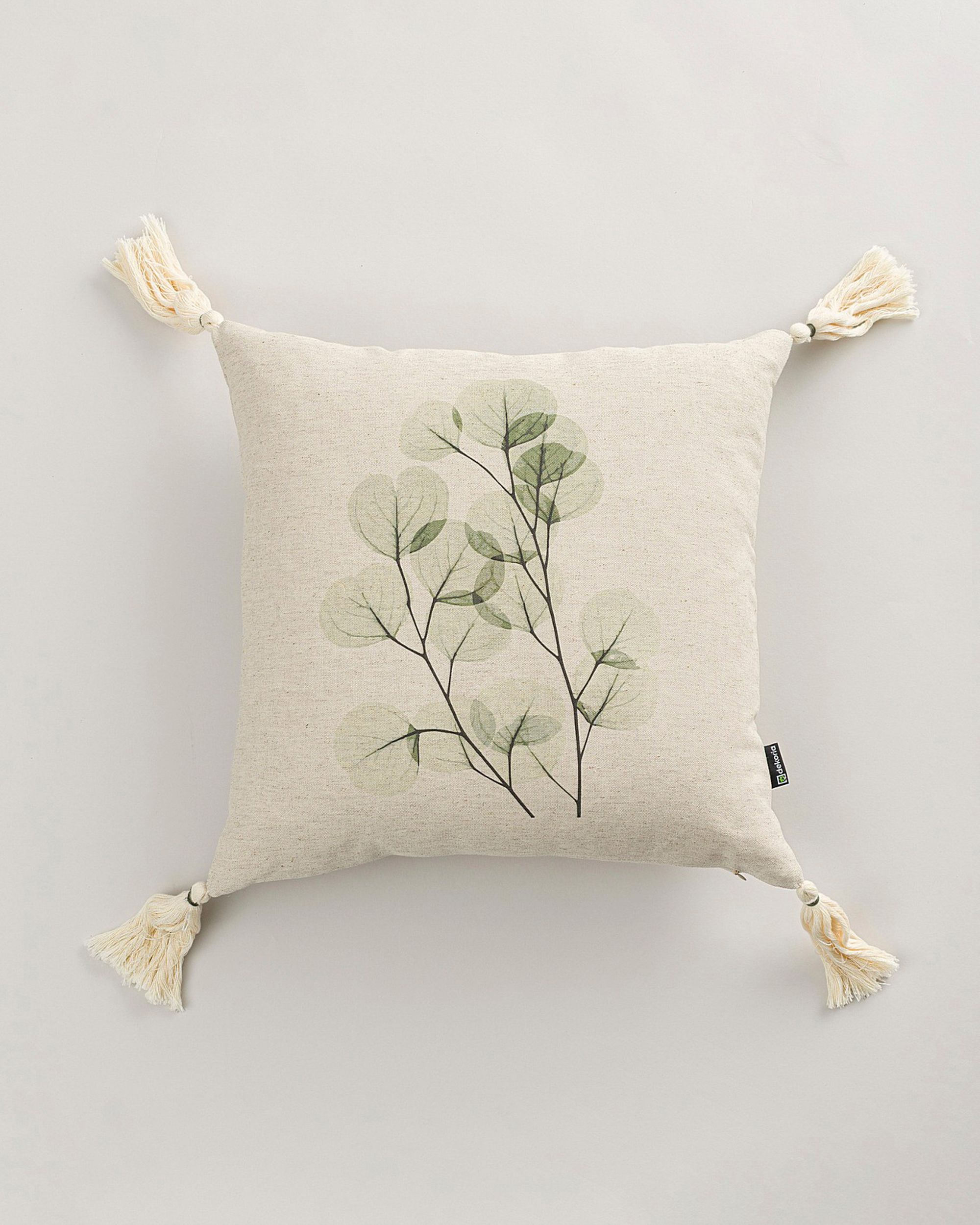 Eucalypta Housse de coussin à pompons 45x45 cm