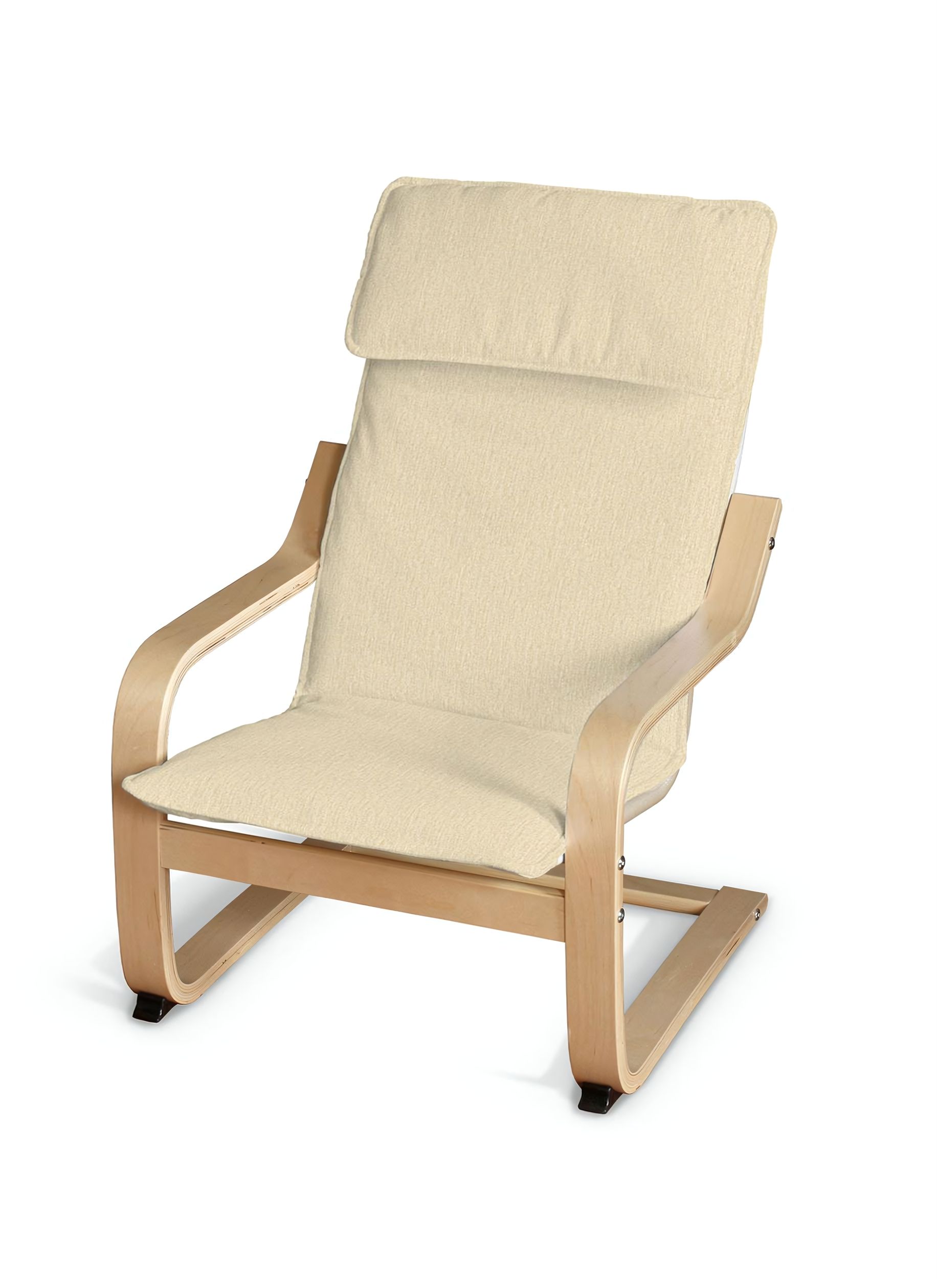 Coussin de fauteuil enfant Poäng couleur crème tissu brillant, tresse