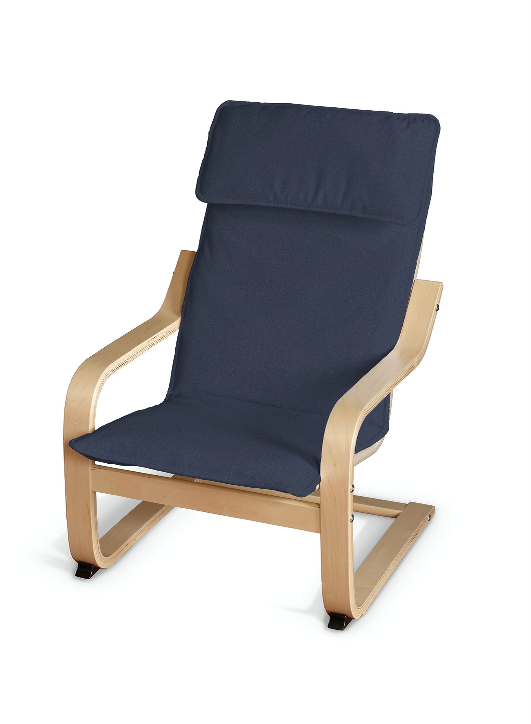 Coussin de fauteuil enfant Poäng couleur bleu marine tissu velours