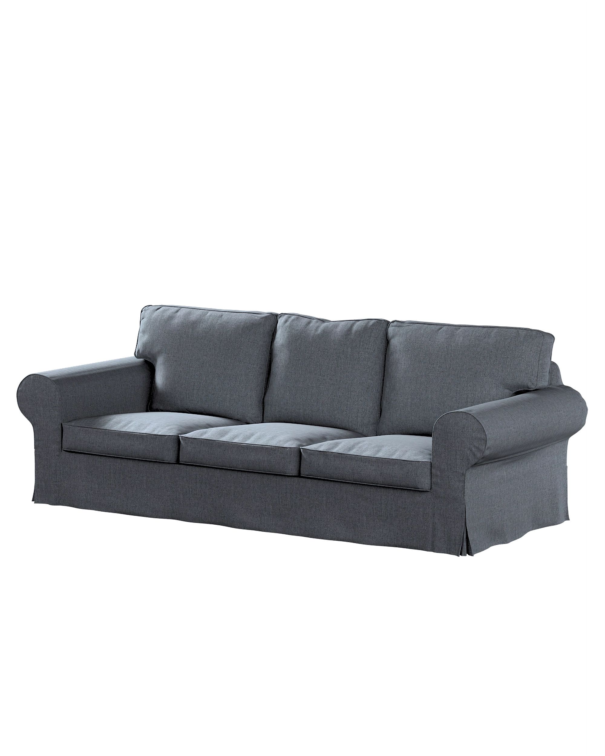 Housse canapé Ektorp 3 pl, convertible couleur gris tissu tresse