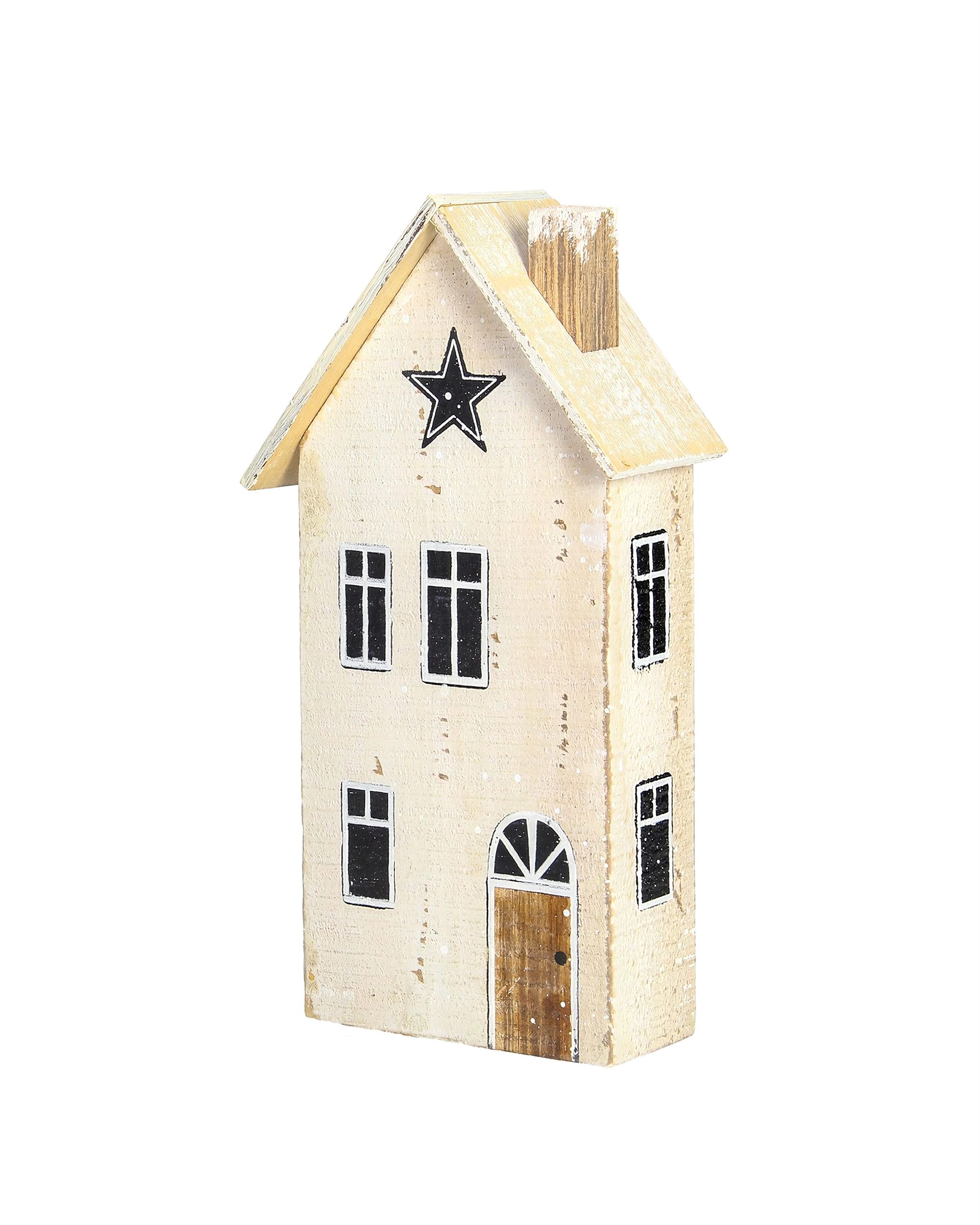 Décoration Snow House 25cm white beige