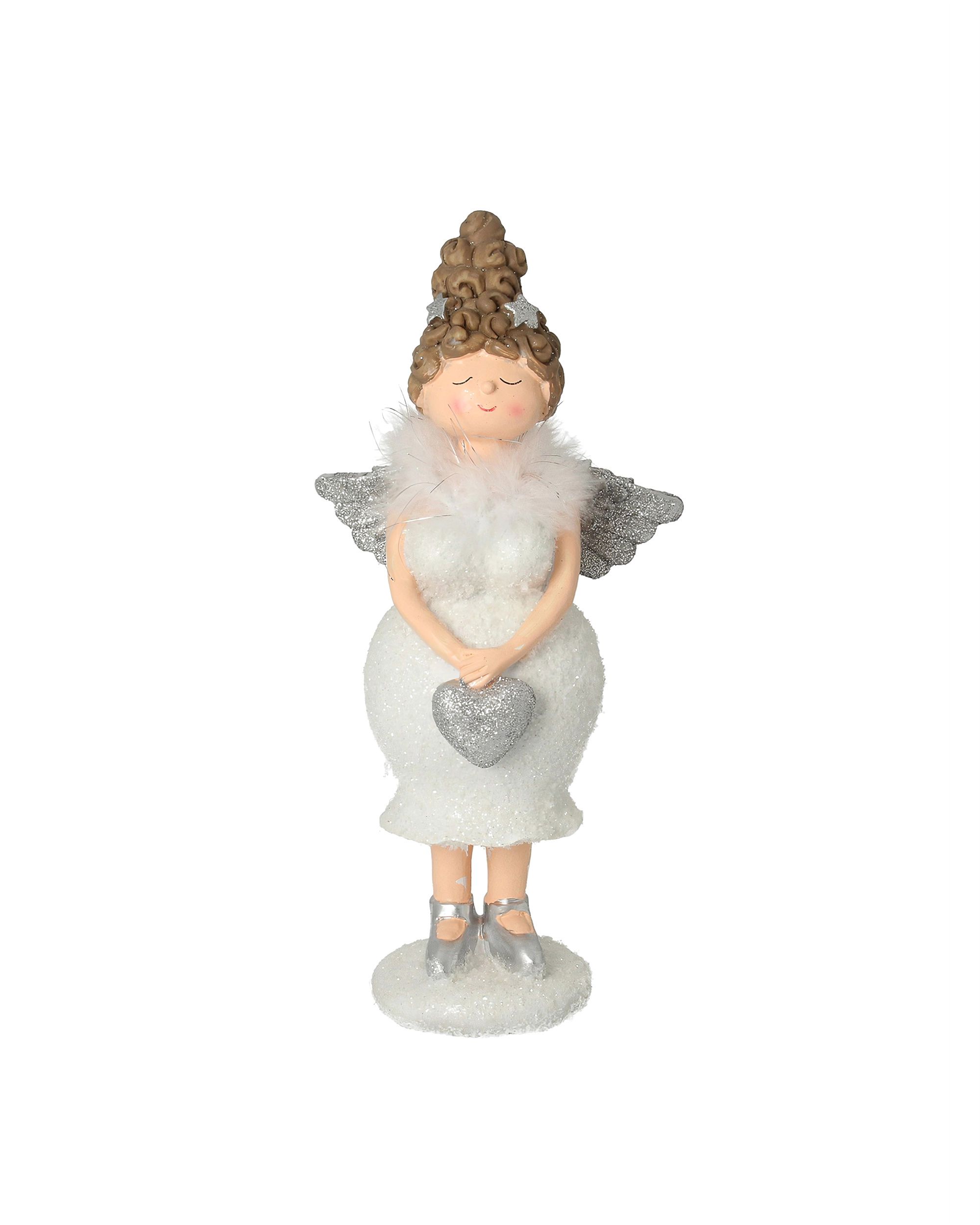 Figurine Angel Heart 30 cm silver