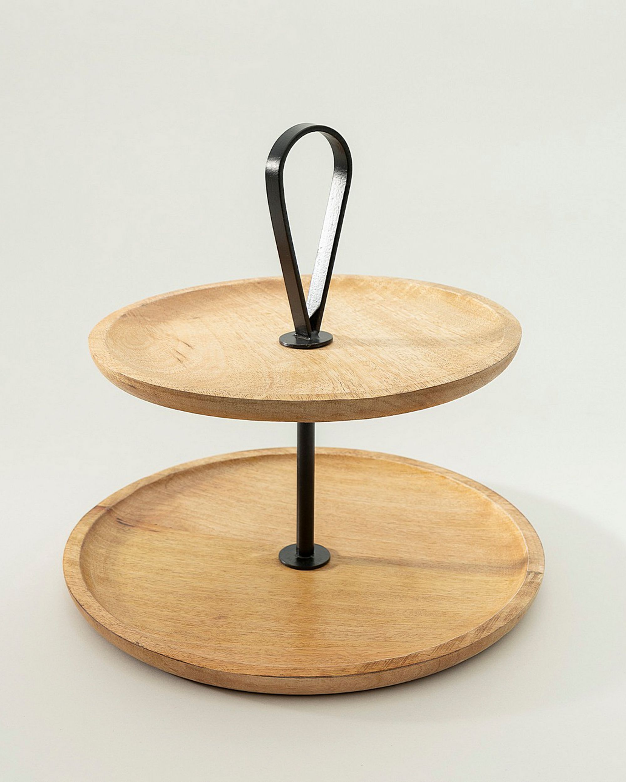 Présentoir en bois à deux niveaux Kabir 34x35 cm