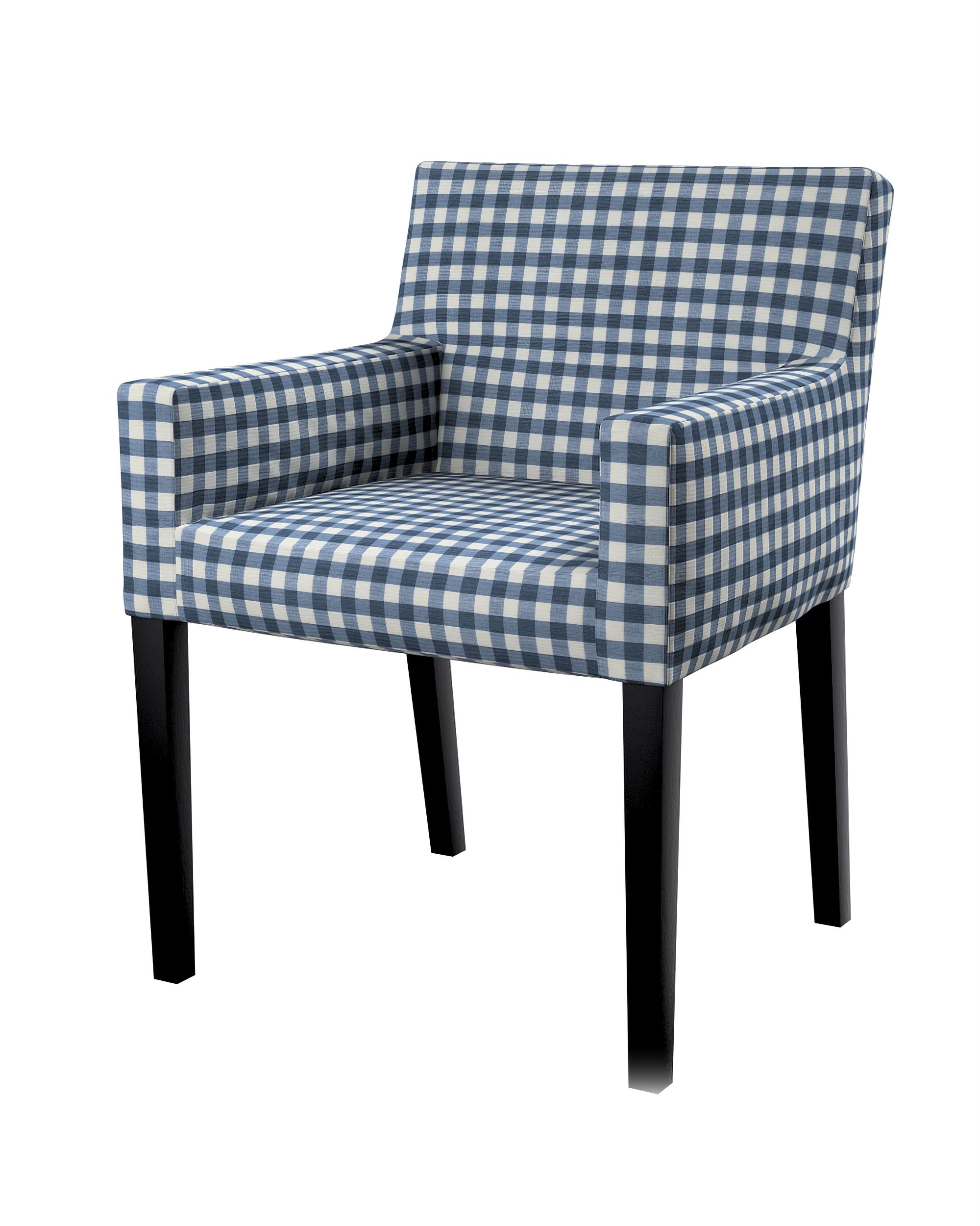 Housse pour chaise Nils couleur bleu marine tissu à motifs