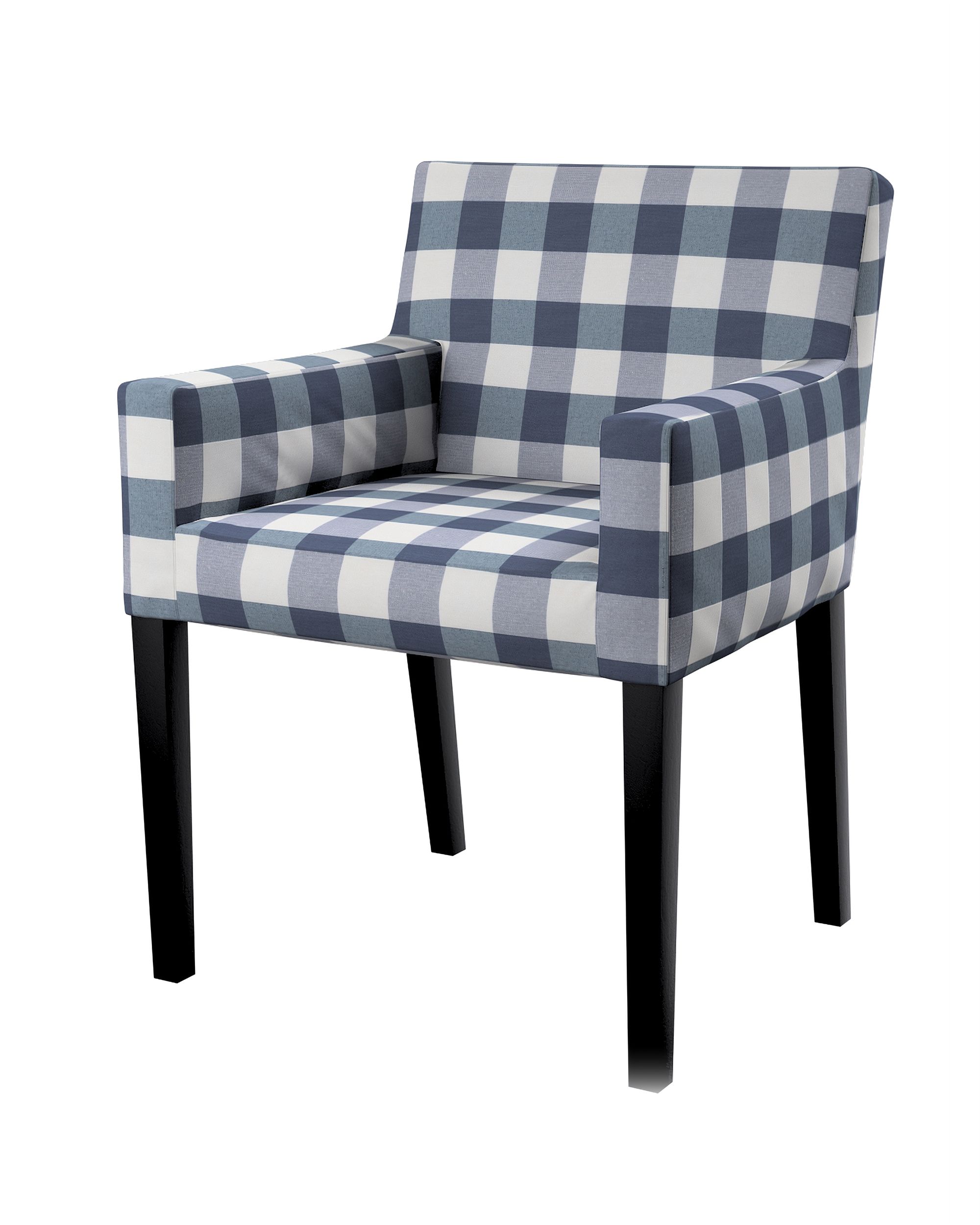 Housse pour chaise Nils couleur bleu marine tissu à motifs