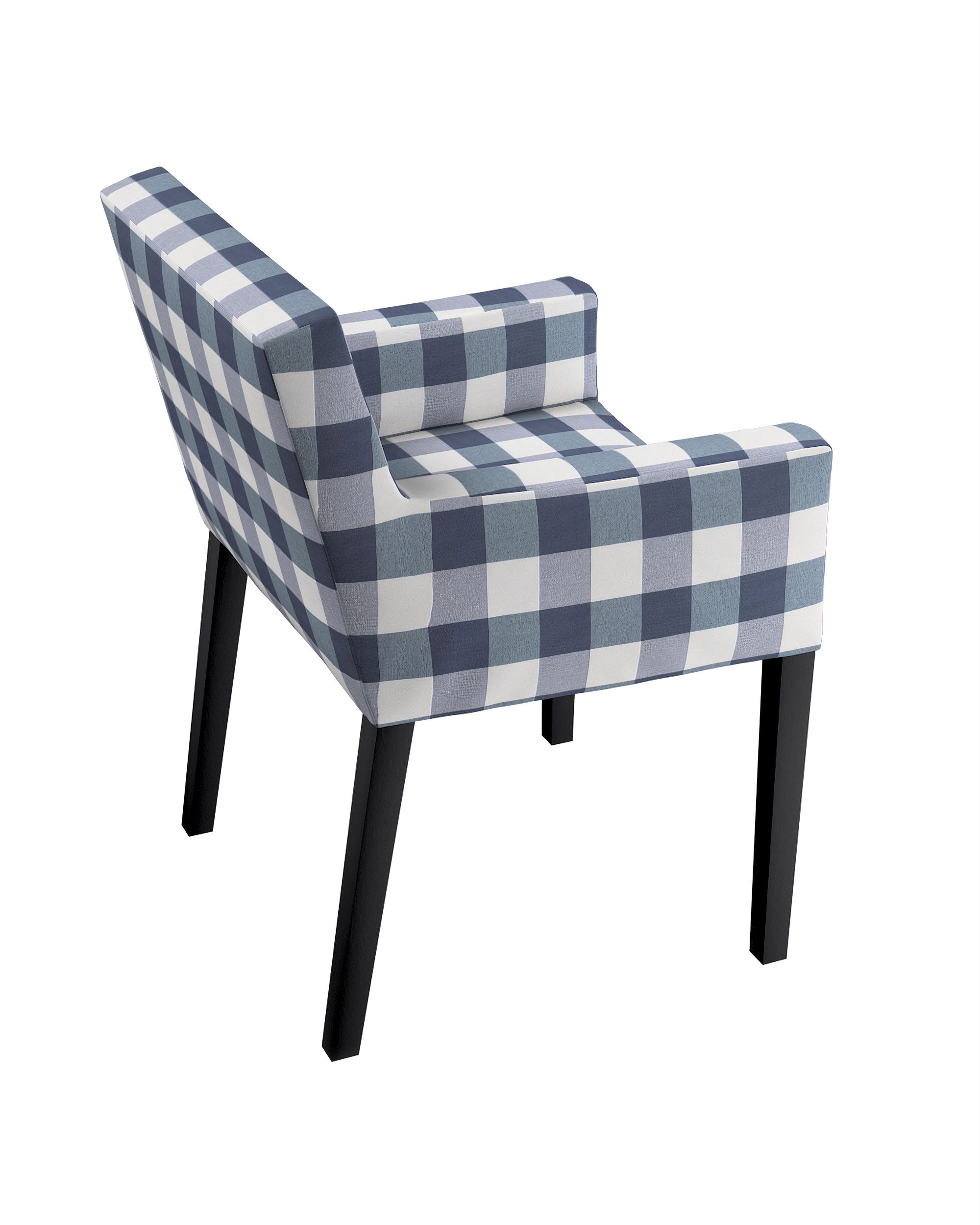Housse pour chaise Nils couleur bleu marine tissu à motifs (hover)