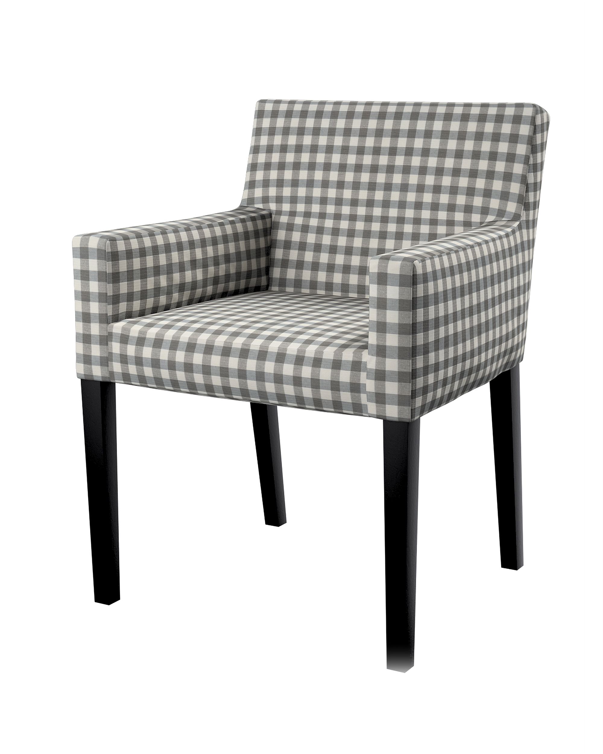 Housse pour chaise Nils couleur gris tissu à motifs