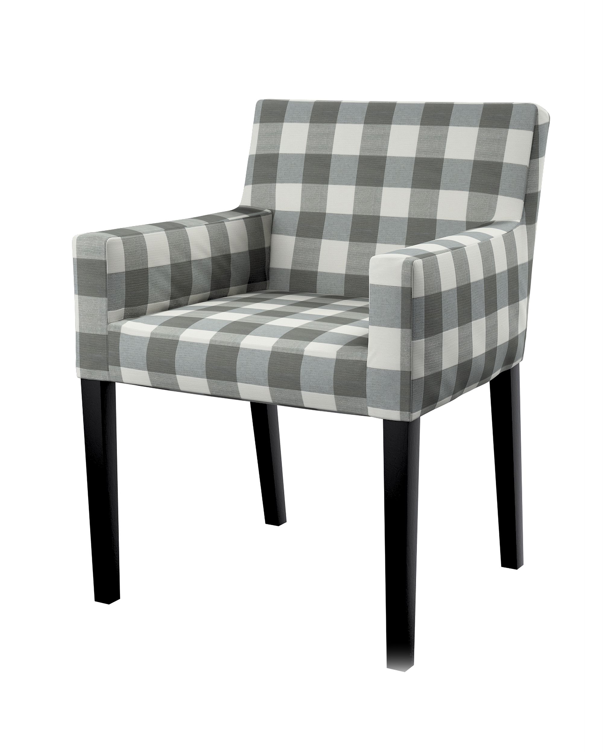 Housse pour chaise Nils couleur gris tissu à motifs