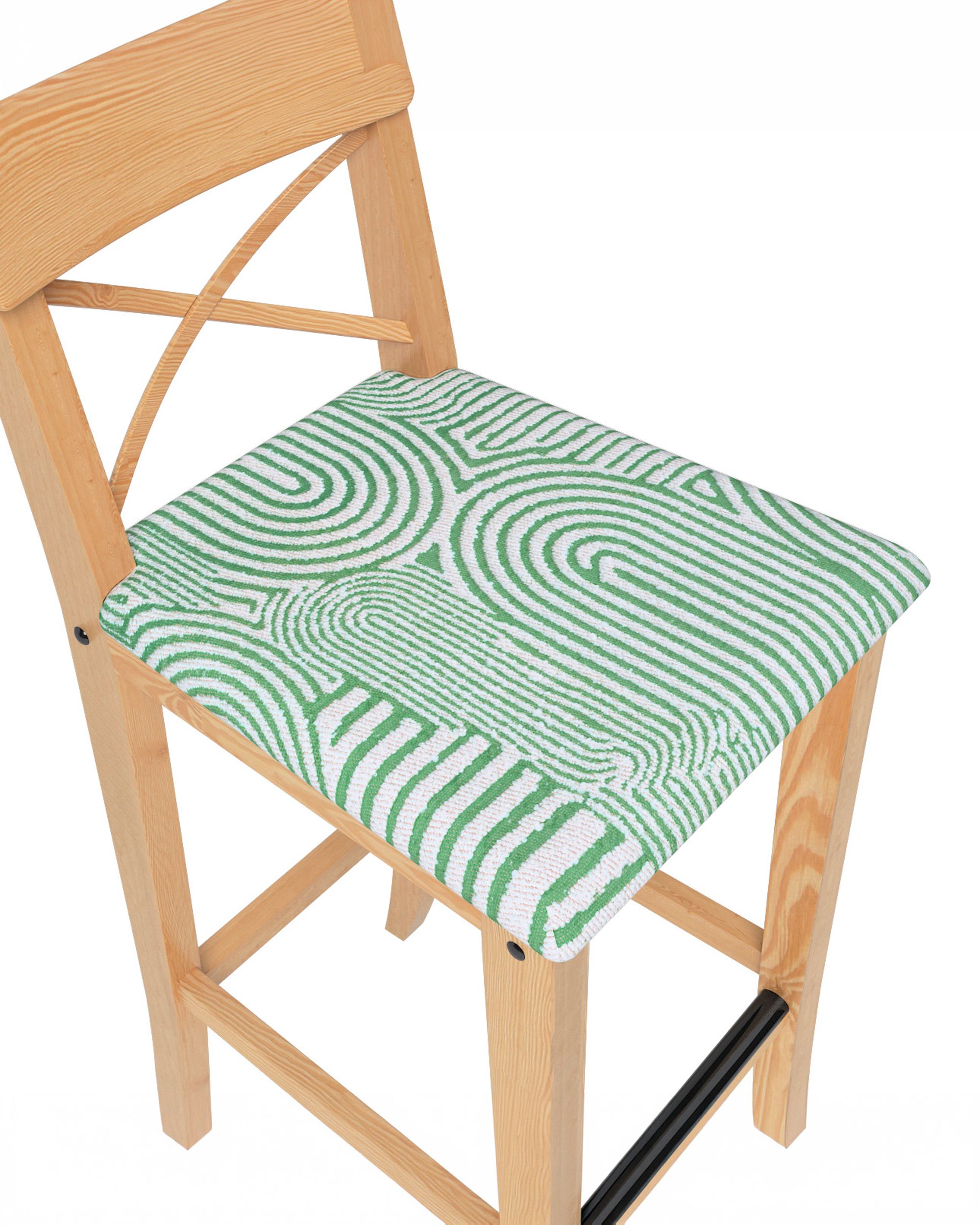 Housse pour chaise de bar Ingolf avec assise rembourrée couleur vert tissu tresse, à motifs (hover)
