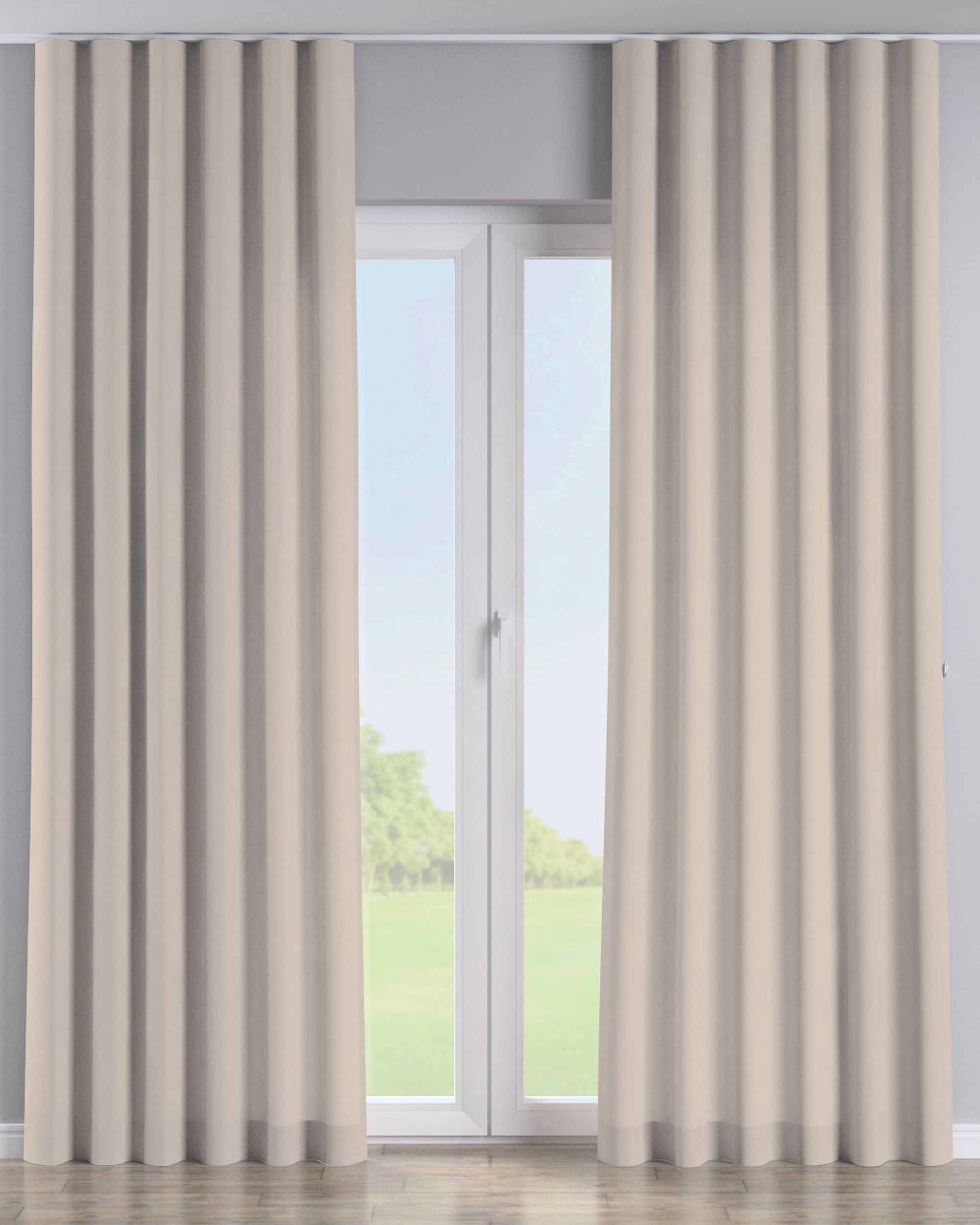 Rideau sur le ruban wave couleur beige