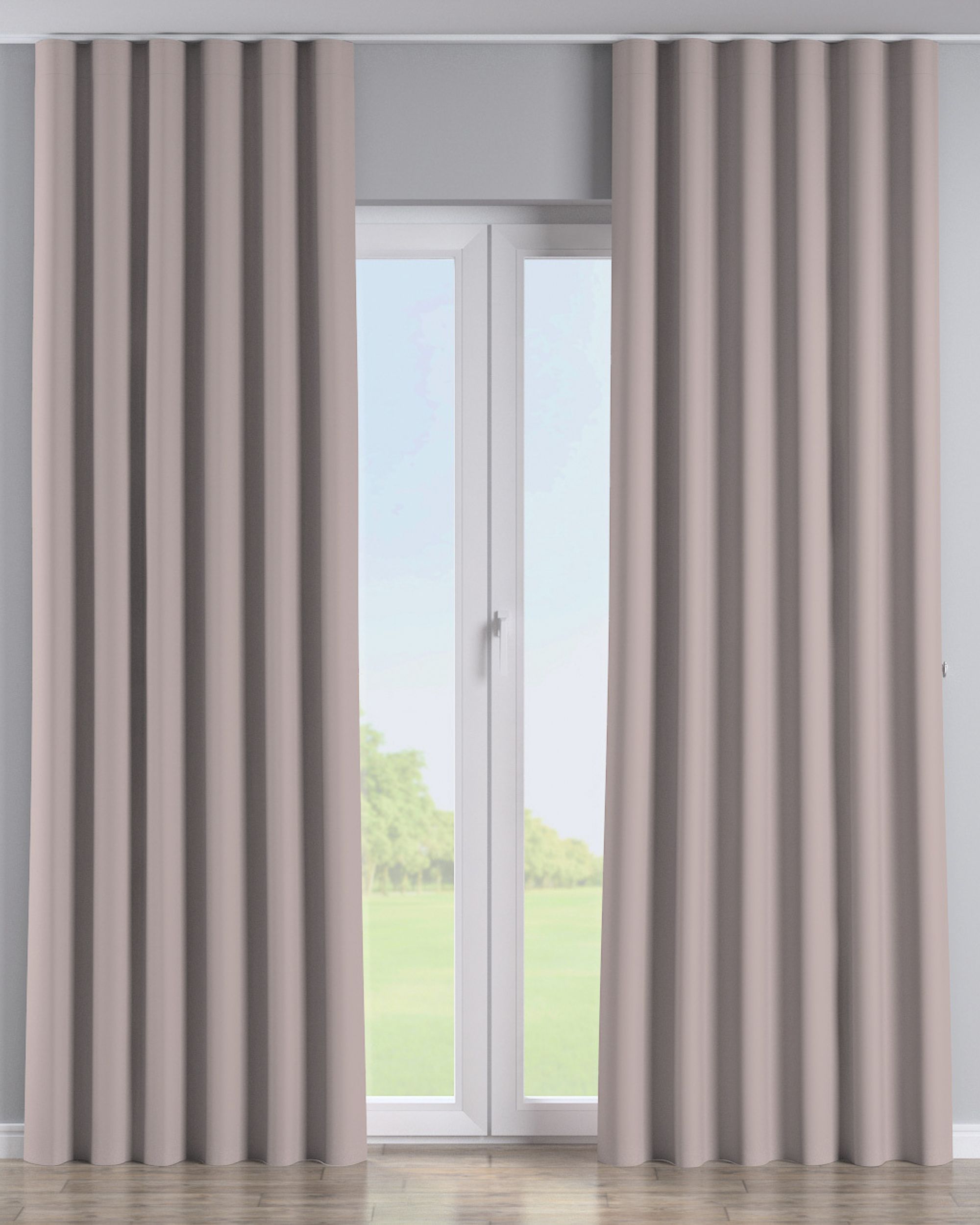 Rideau sur le ruban wave couleur beige tissu black-out