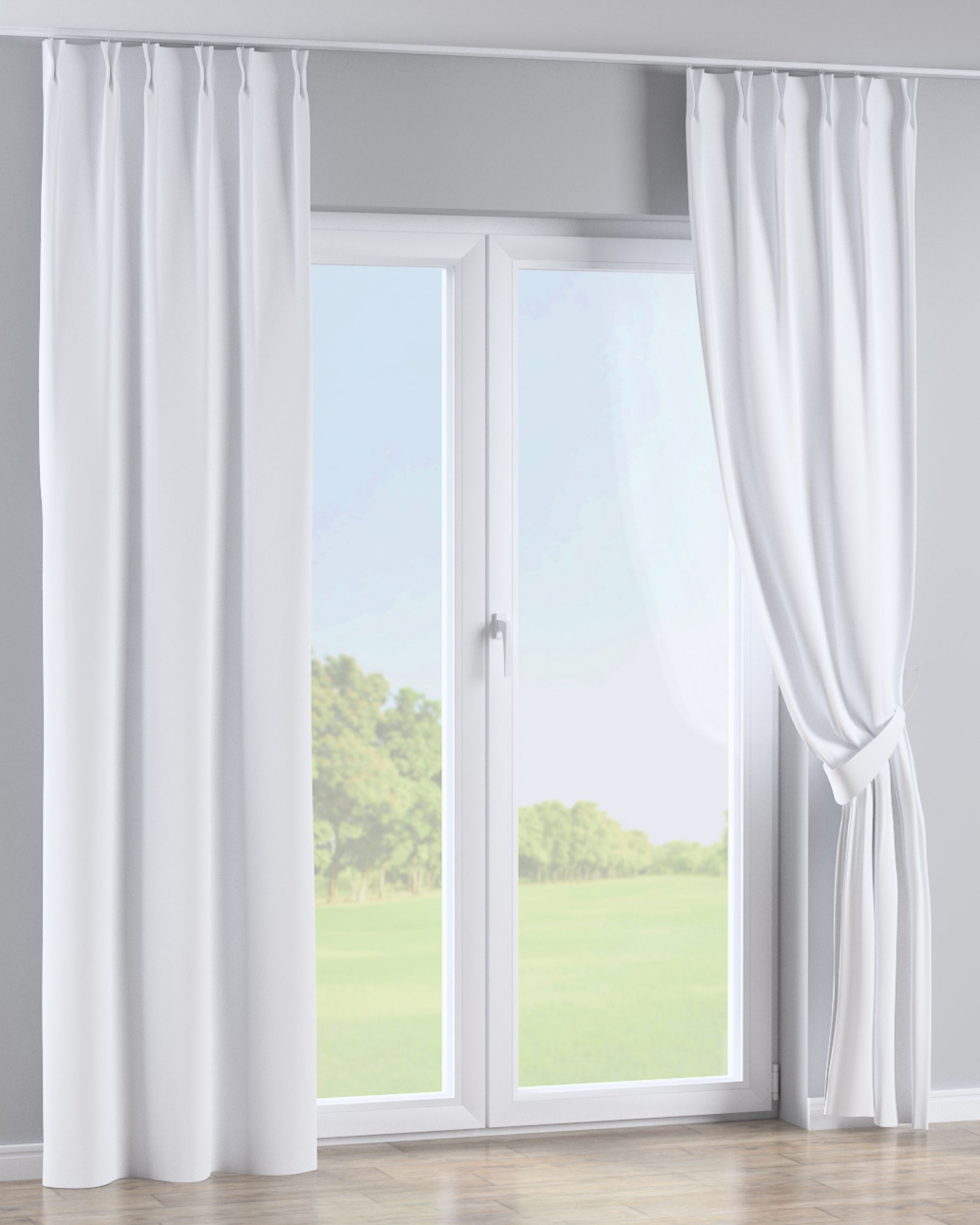 Rideau avec crochets flex doubles couleur blanc tissu black-out (hover)
