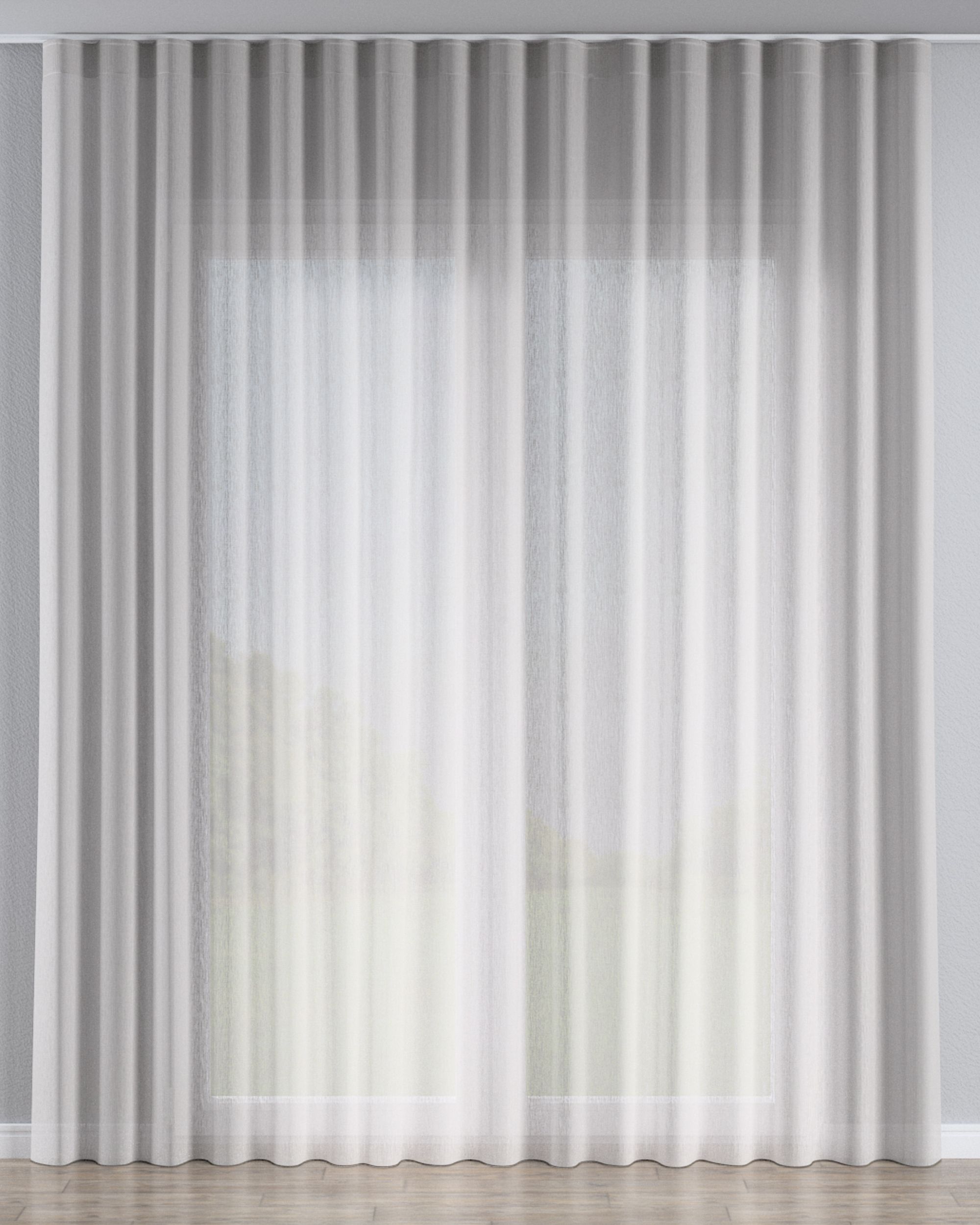 Voilage sur la ruban WAVE couleur beige tissu semi-transparent, tresse
