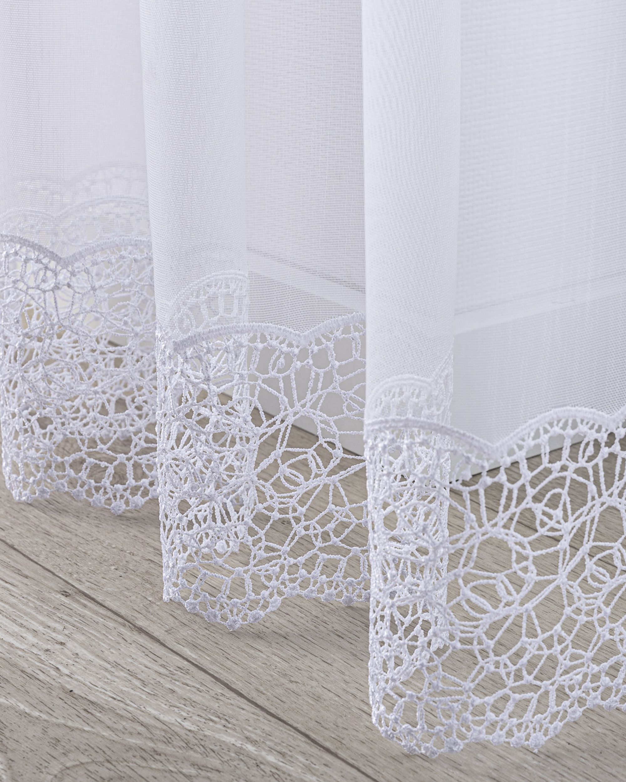 Voilage sur la ruban WAVE couleur blanc tissu semi-transparent, tresse, à motifs (hover)
