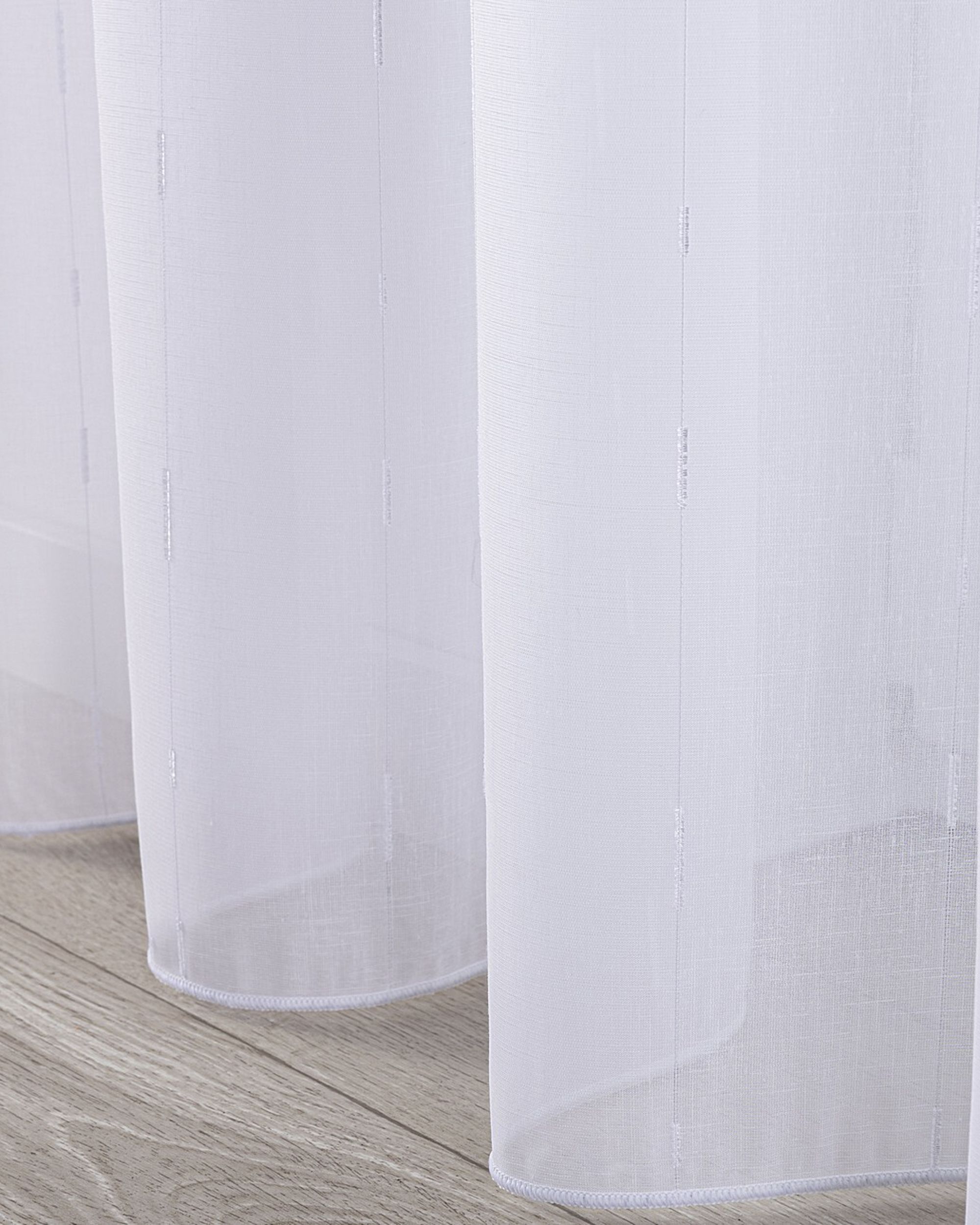 Voilage sur la ruban WAVE couleur blanc tissu semi-transparent, tresse, à motifs (hover)