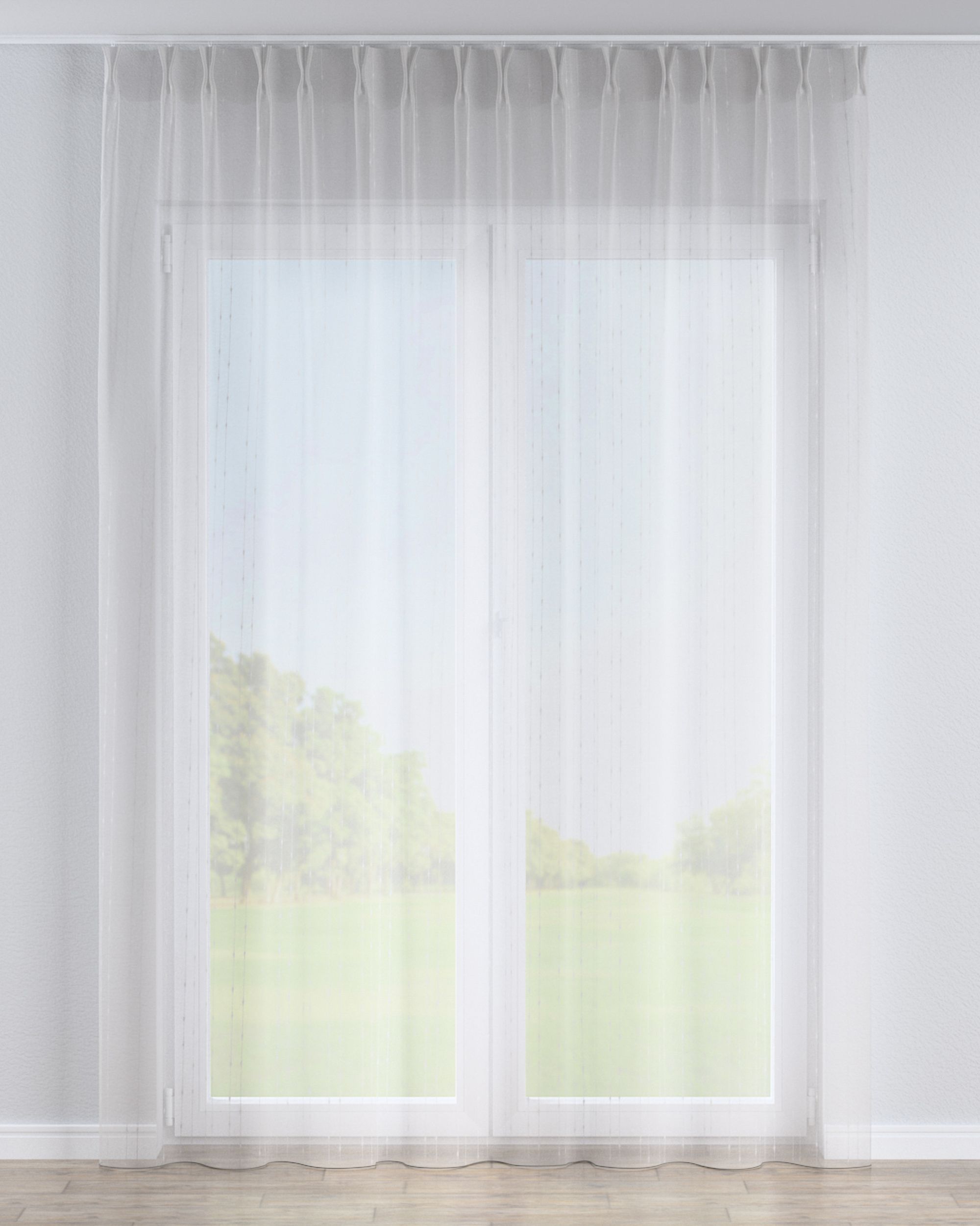 Voilage sur les crochets flex doubles couleur crème tissu semi-transparent, tresse, à motifs