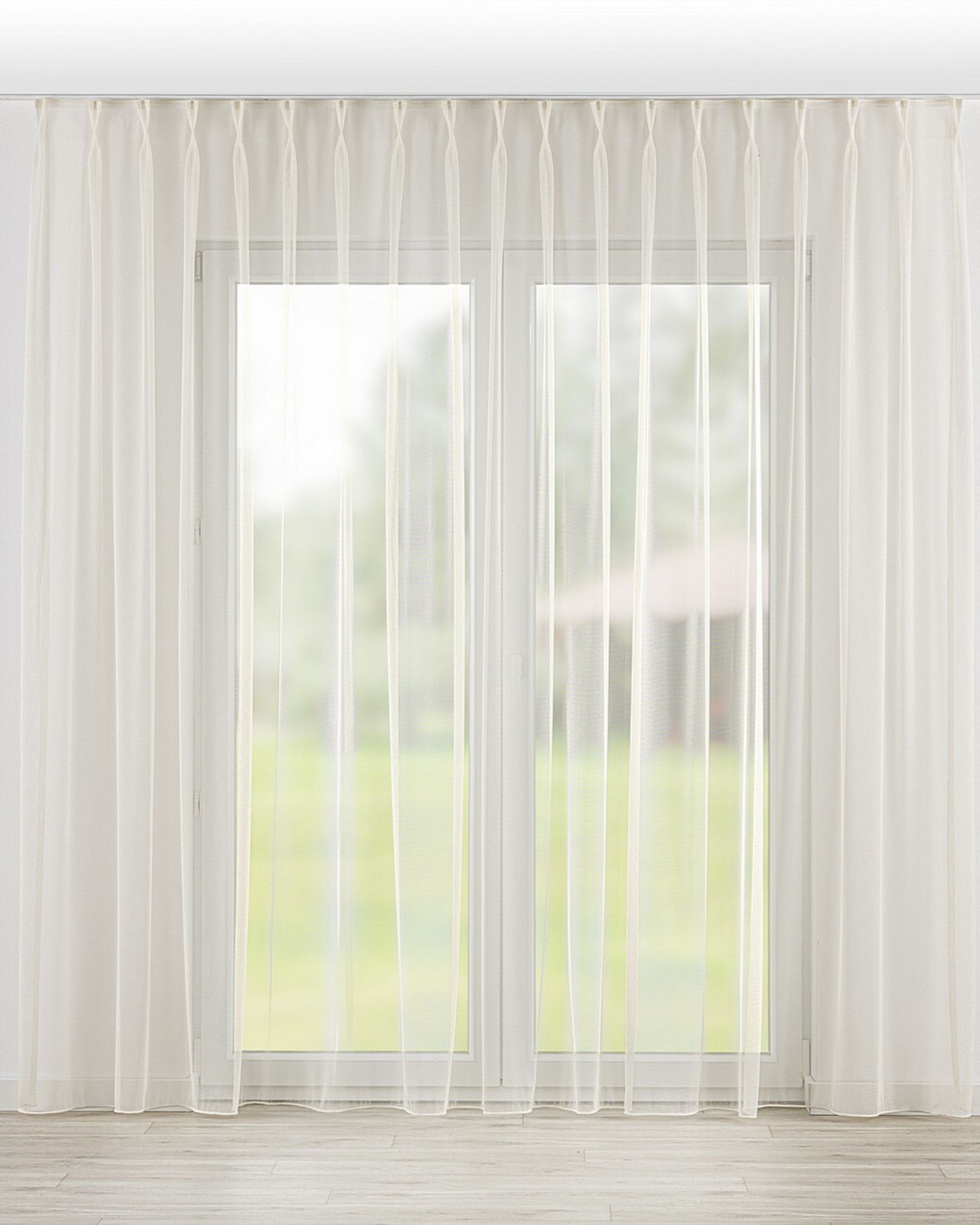 Voilage sur les crochets flex doubles couleur or tissu semi-transparent, brillant, tresse