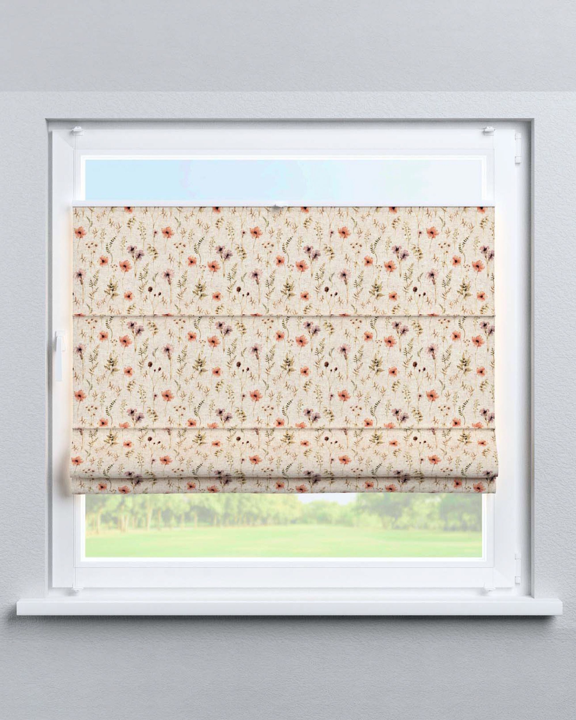 Store romain plissé Sicile couleur multicolore tissu tresse, à motifs (hover)
