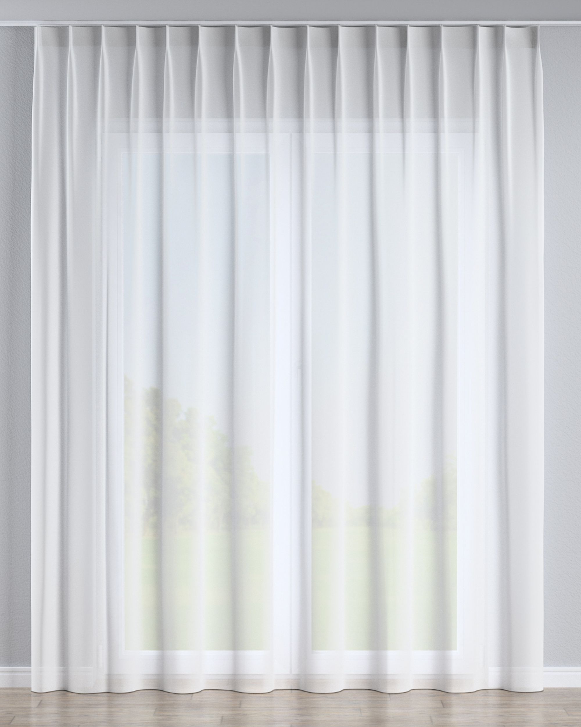 Voilage sur les crochets flex simples couleur crème tissu semi-transparent, tresse
