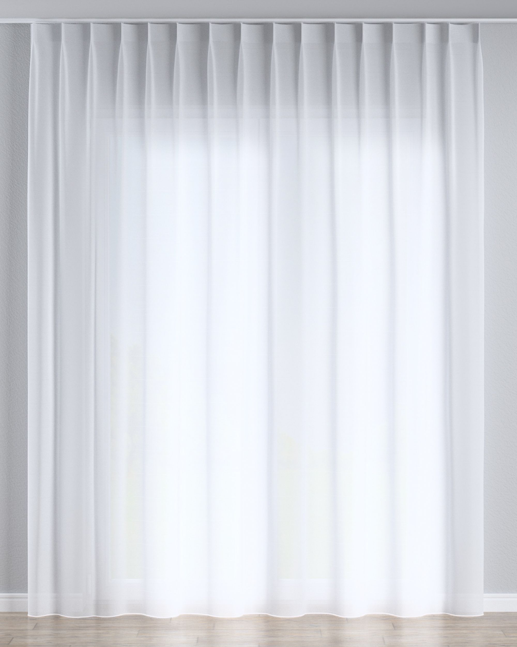 Voilage sur les crochets flex simples couleur blanc tissu semi-transparent, tresse
