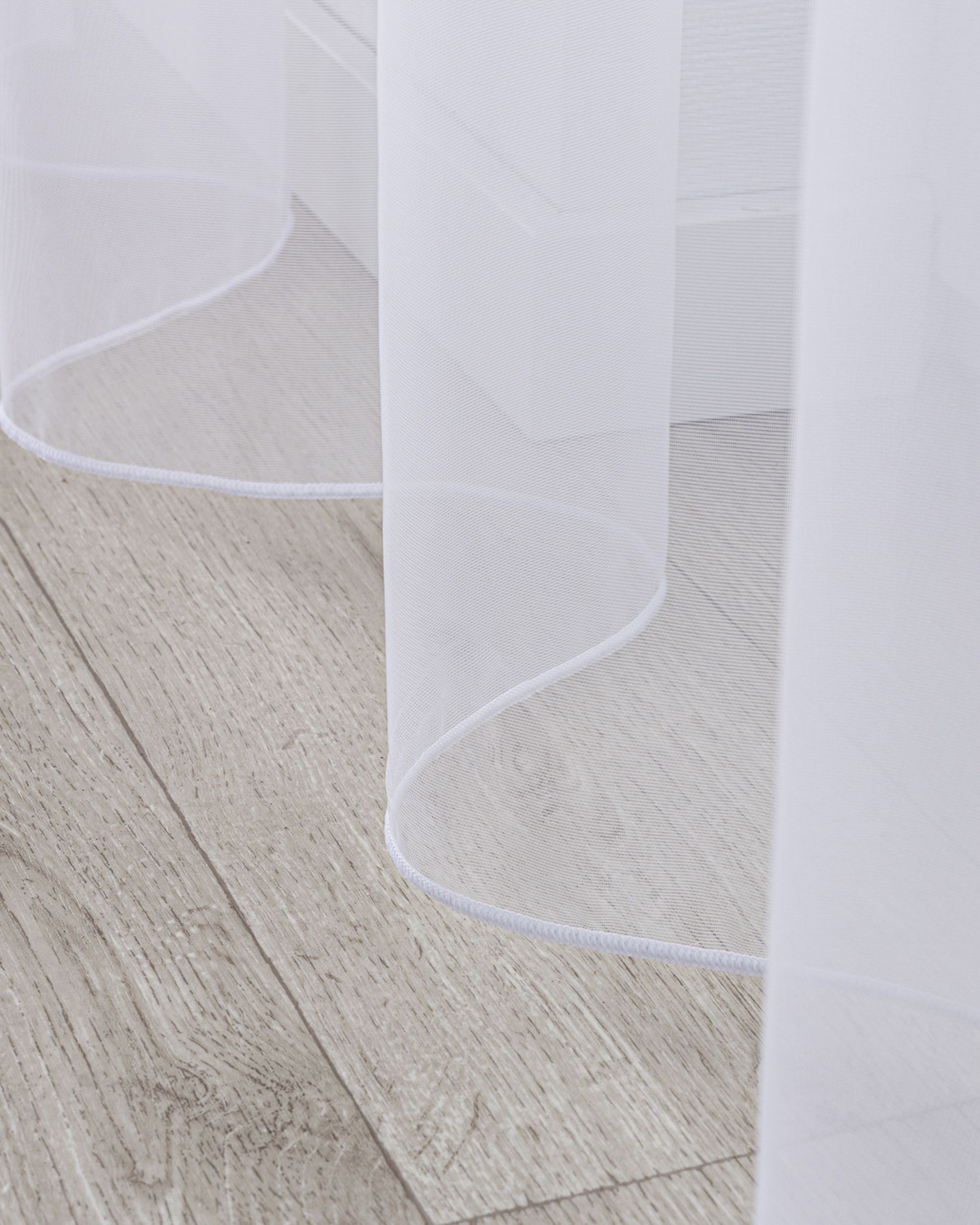 Voilage sur les crochets flex simples couleur blanc tissu semi-transparent (hover)