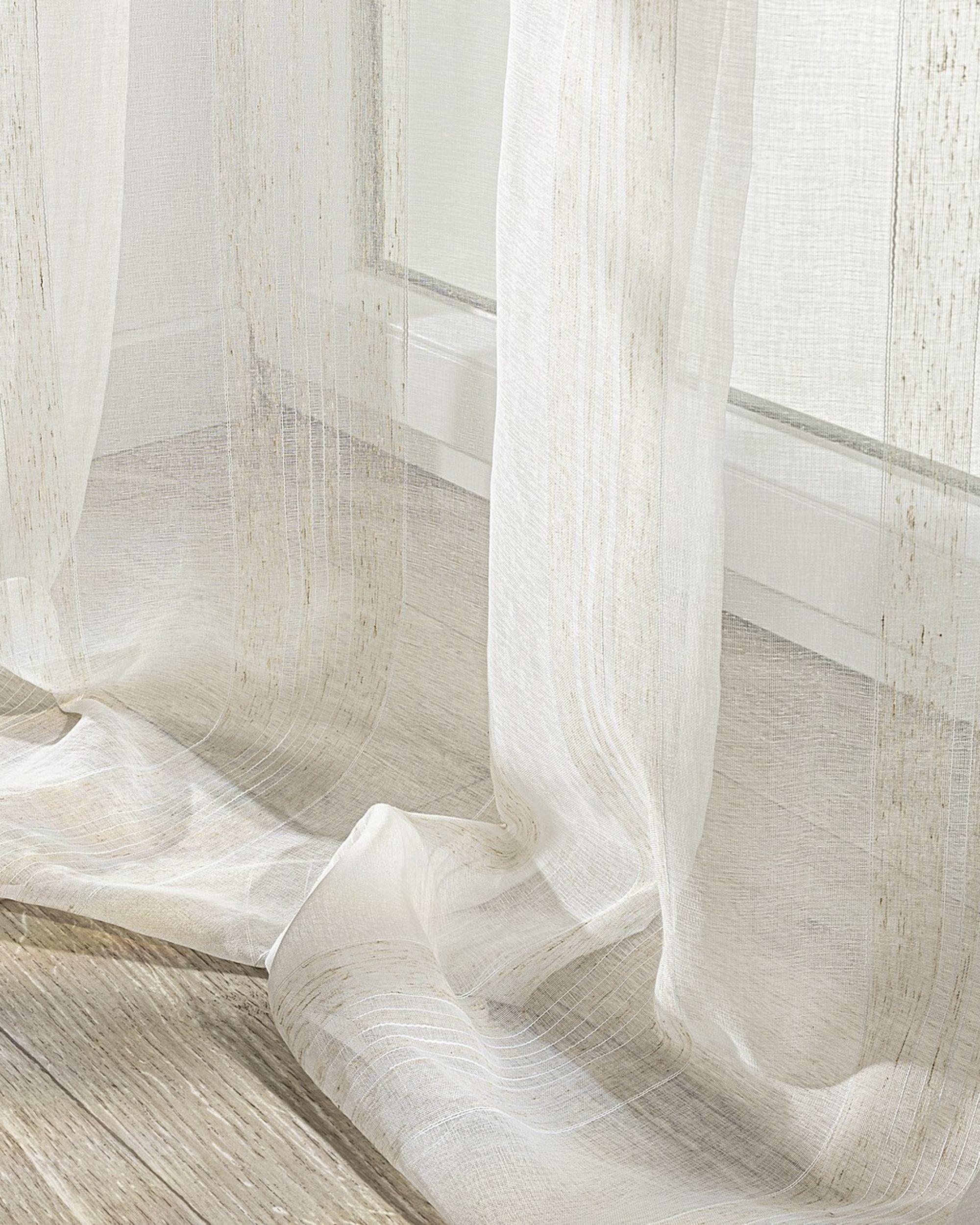Rideau avec crochets flex simples couleur crème tissu semi-transparent, tresse, à motifs